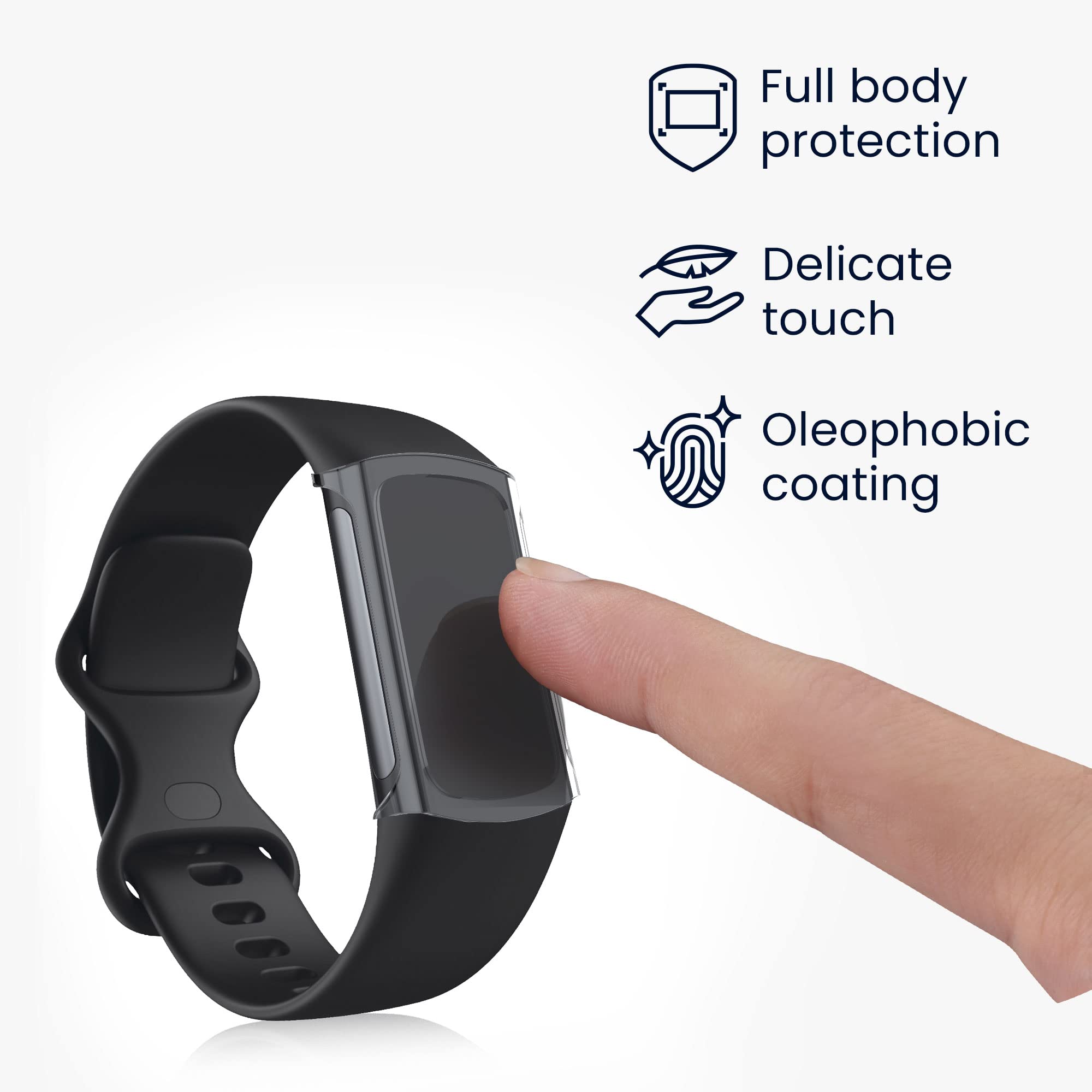 Fitbit Charge 6/5 Case - 2X TPU Silicone Cover - Transparent for Workout Protection