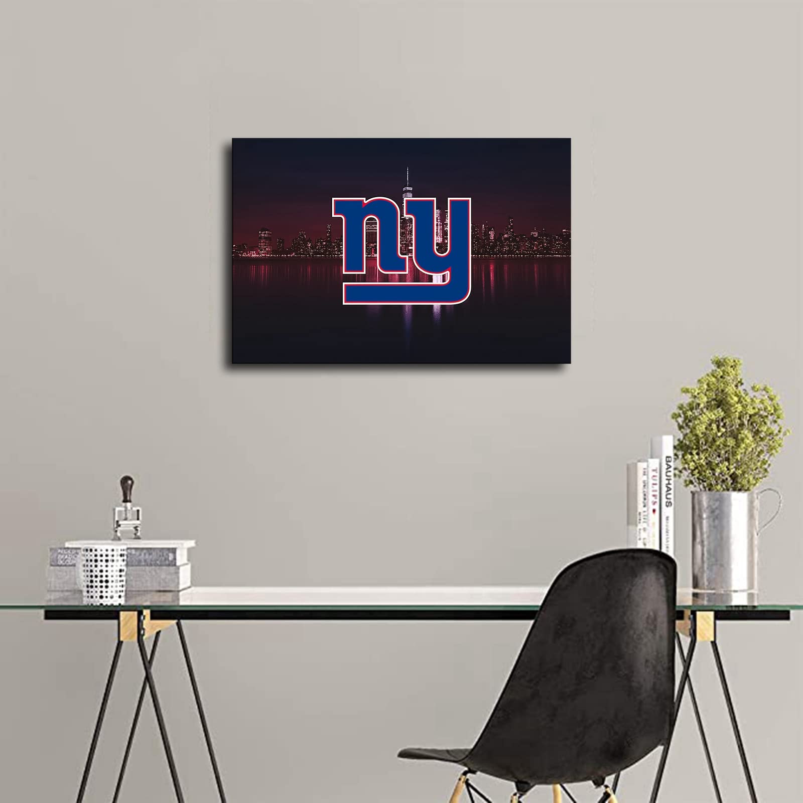 New York Giants Football Poster - NFL Sports Wall Art Canvas Print for Living Room, Bedroom, Man Cave Decor - Unframed 8x12 Inch American Football Gift for Fans