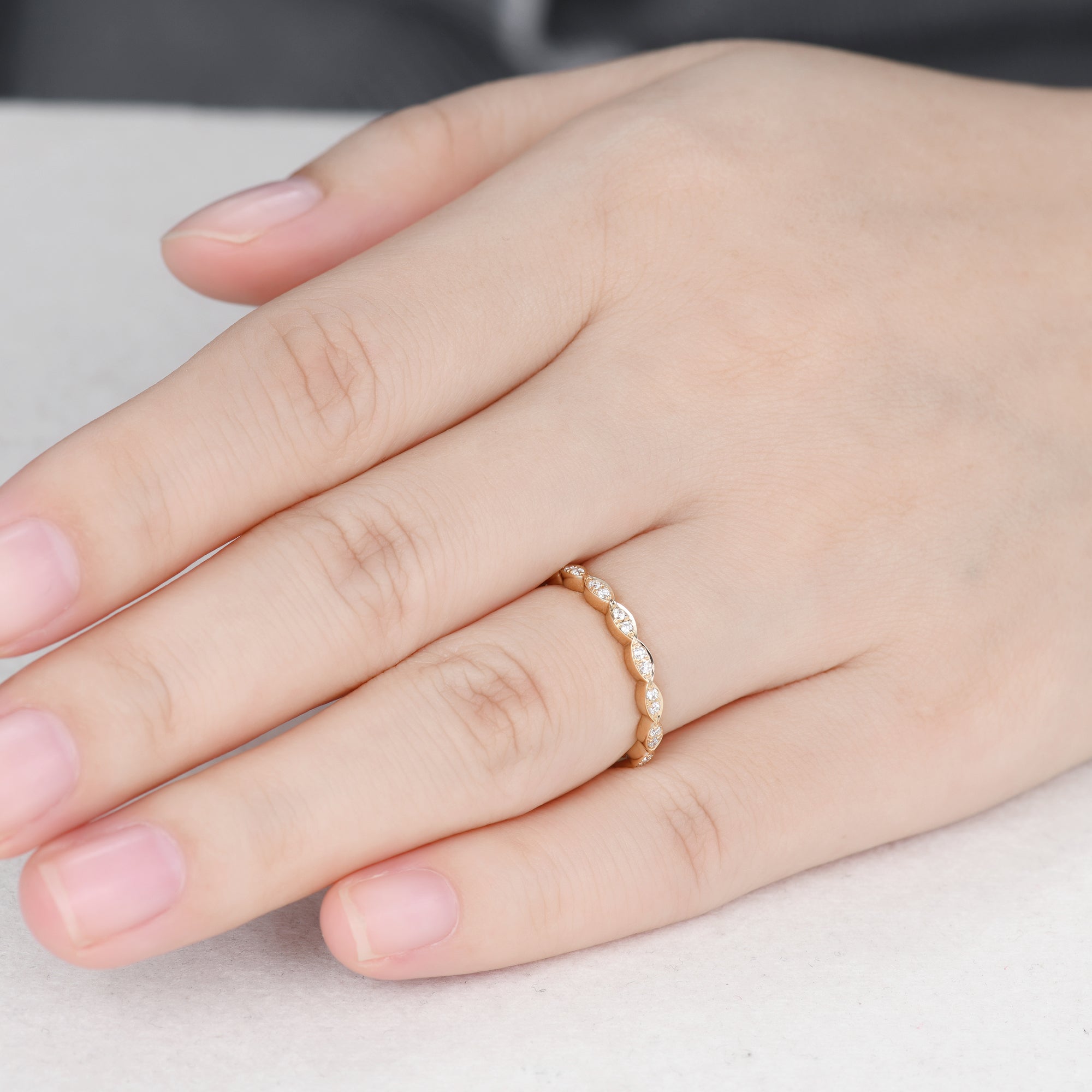 Exquisite Marquise Cut Diamond Yellow Gold Wedding Ring for Women - Elegant Art Deco Style Engagement & Bridal Jewelry - Perfect for Proposals, Anniversaries, and Special Occasions