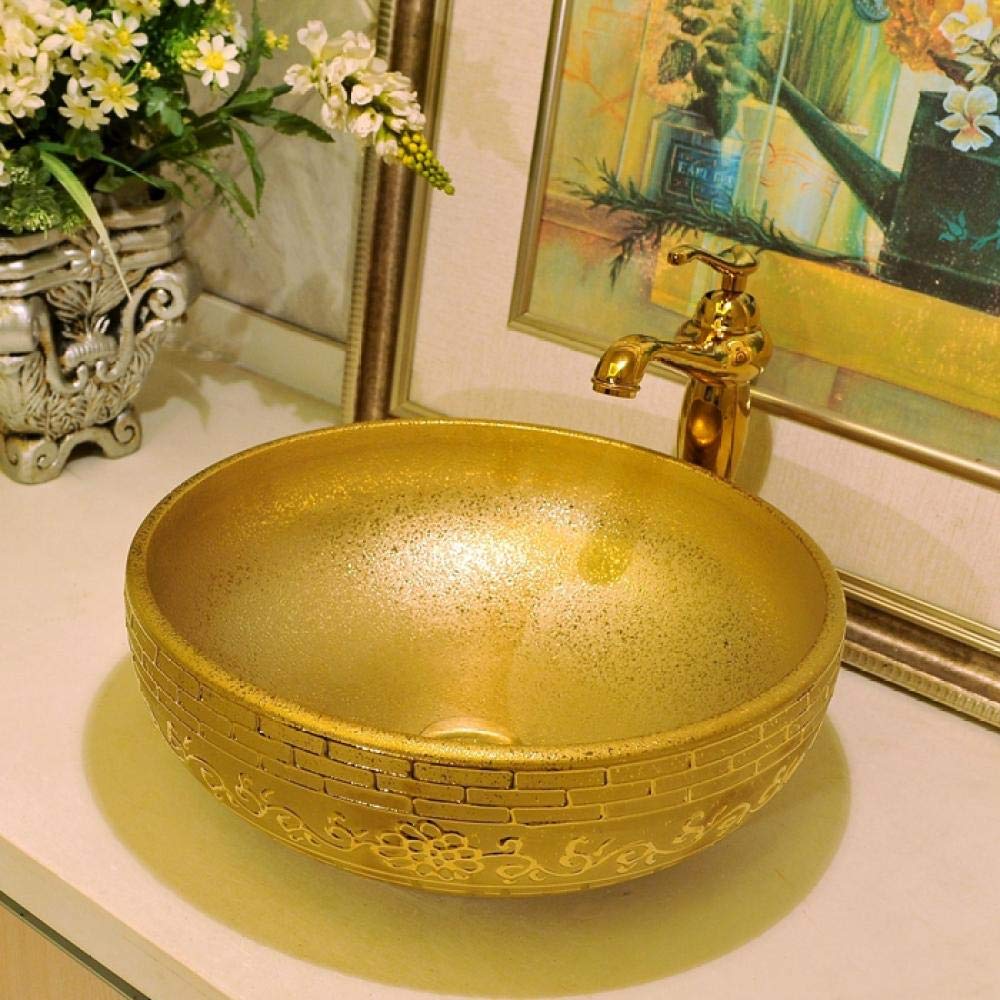 Premium SHAWLA Ceramic Vessel Sink - Handcrafted Jingdezhen Art Countertop Basin for Modern Bathrooms | Perfect for Vanity, Powder Room & Luxury Home Decor
