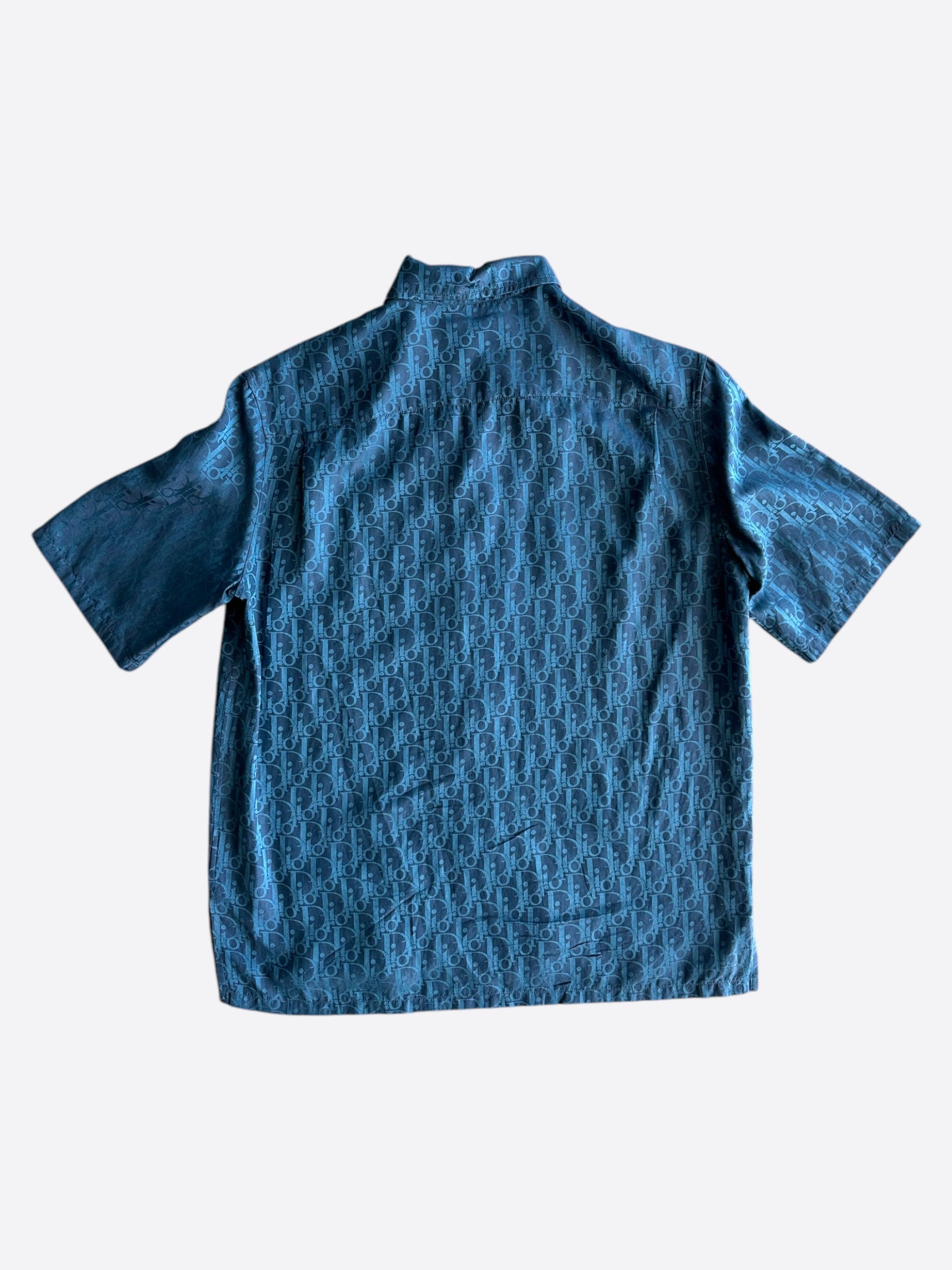 Dior Blue Oblique Button Up Shirt for Men | Luxury Designer Casual Shirt | Perfect for Office, Date Night & Special Occasions