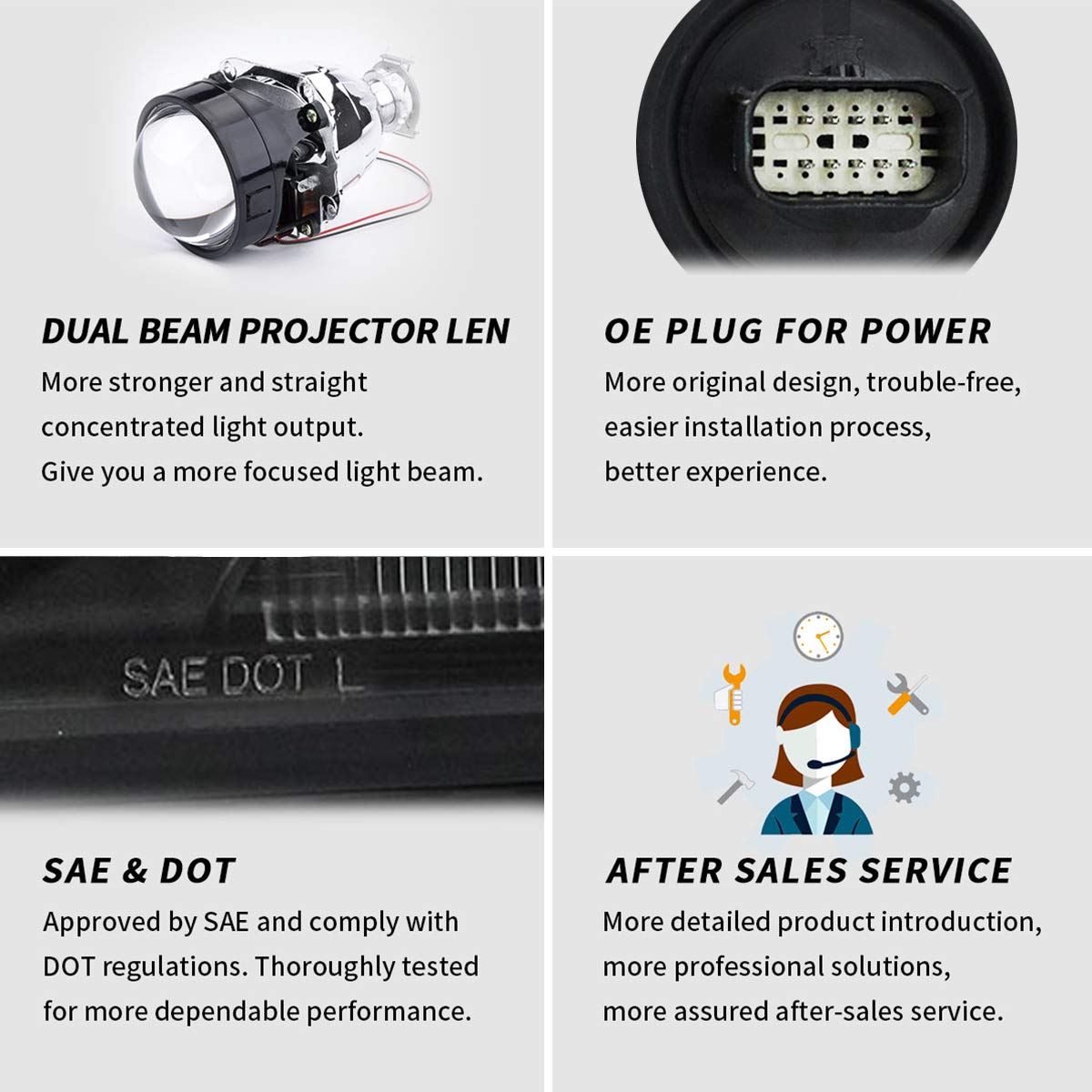 VLAND LED Projector Headlights Assembly for Dodge Charger 2015-2019 - Dual Beam Lens with DRL - Left Side Only (Bulbs Not Included) - Upgrade Your Ride for Night Driving & Enhanced Visibility