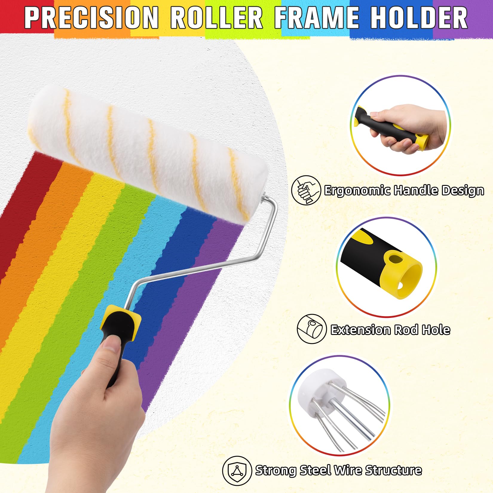 **DIYSELF 13-Piece Paint Roller Kit - 4/9 Inch Professional Wall Painting Set with Durable Roller Brushes & Tools for Home Interior Painting & DIY Projects**