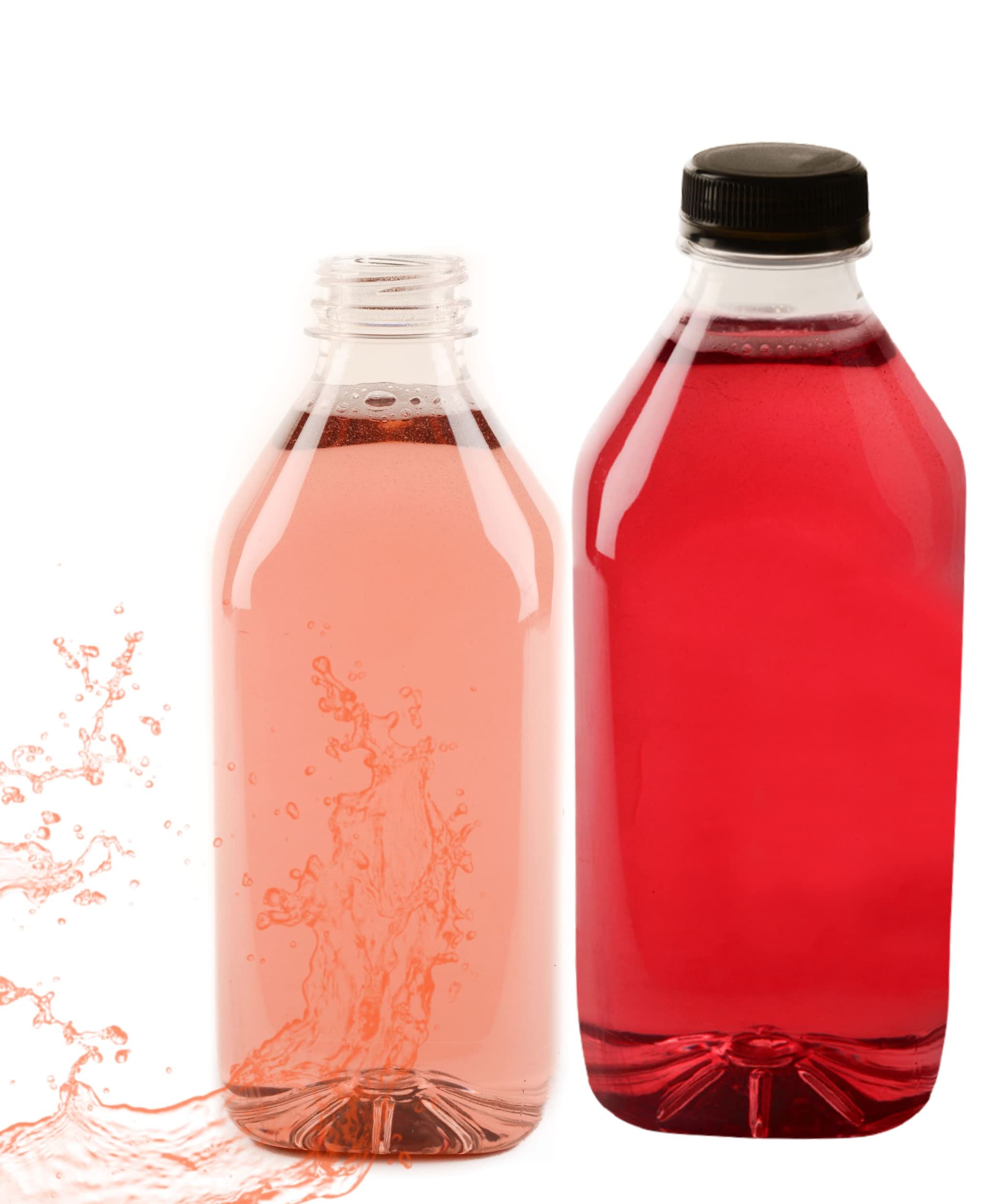 50 Pack 32oz Clear Plastic Juice Bottles with Tamper Evident Caps - BPA Free Reusable Smoothie & Meal Prep Containers for Juicing, Milk Storage, Homemade Beverages - Perfect for Home Kitchen, Juice Bars & Commercial Use