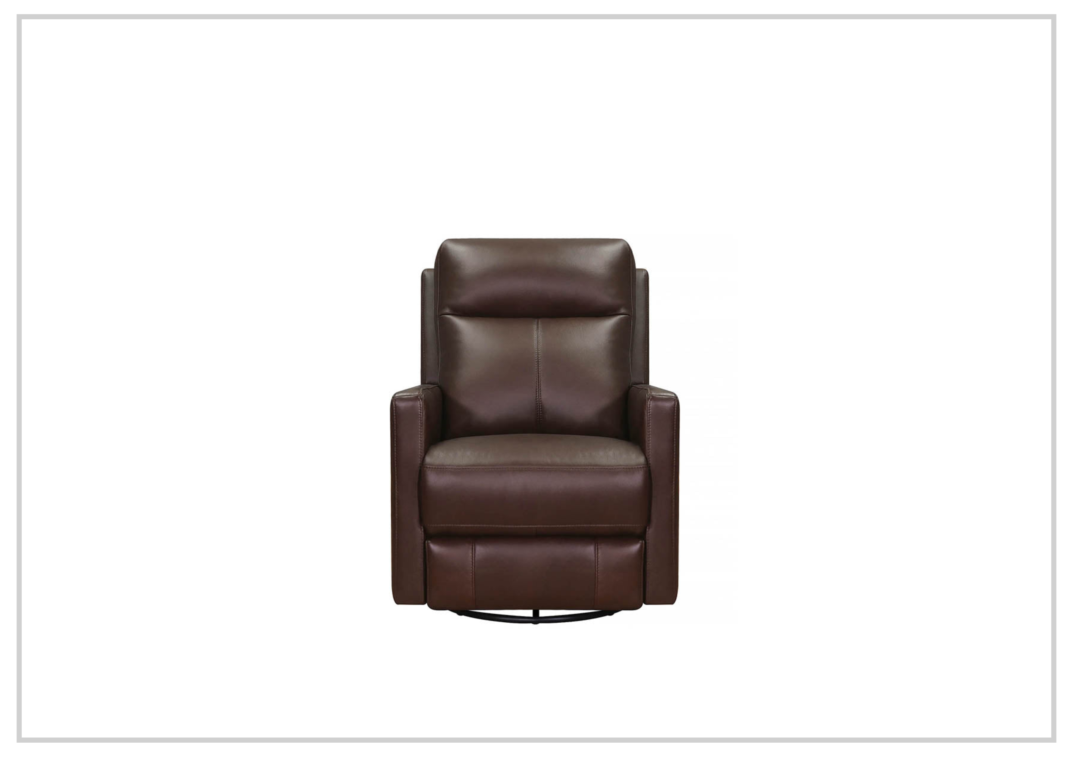 Hydeline Vienna Power Swivel Glider Recliner Chair with Adjustable Headrest - Genuine Leather Living Room Seating for Home Theater, Gaming & Relaxation