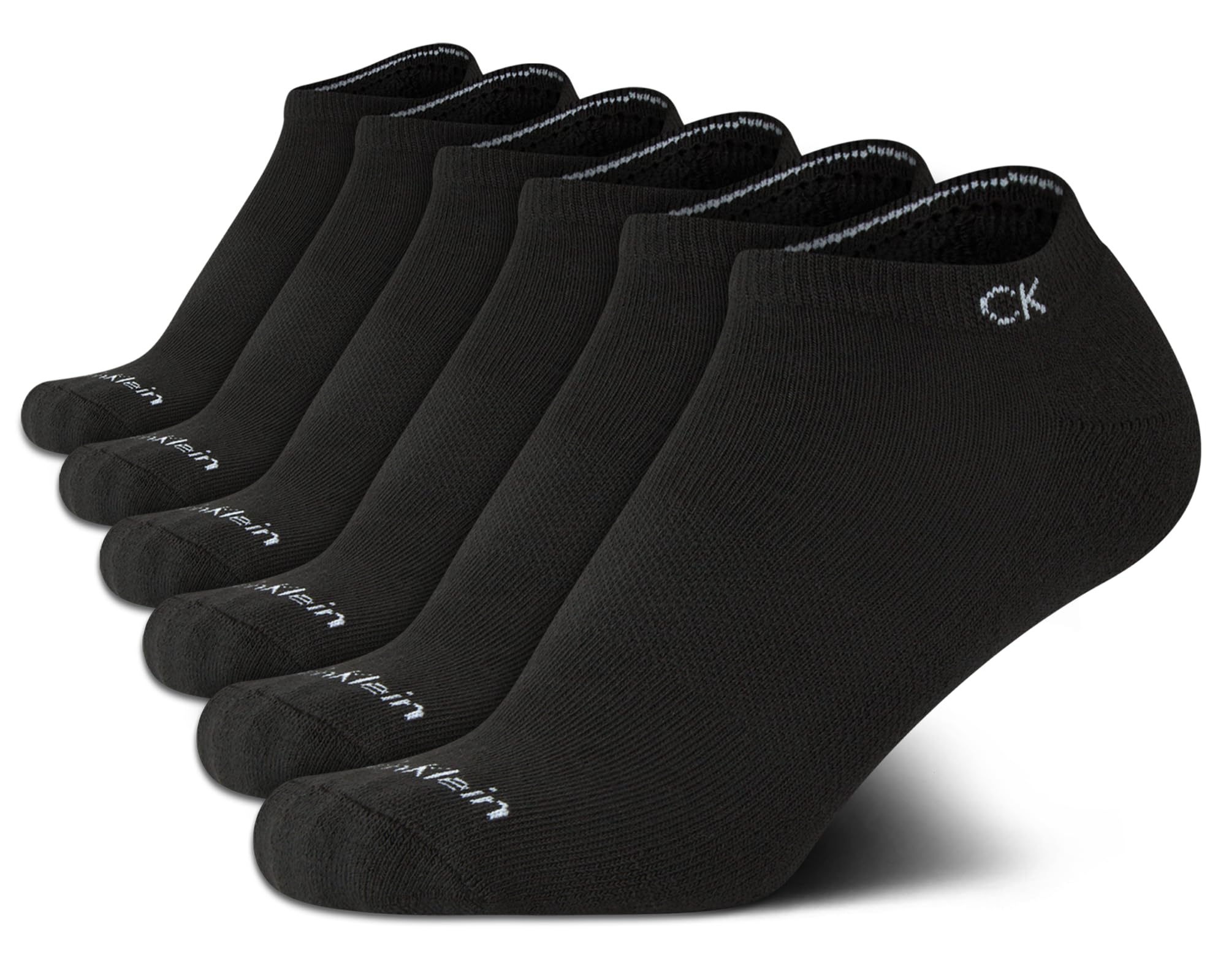 Calvin Klein Girls' No Show Ankle Socks 6-Pack - Soft Cushioned Comfort for School, Sports & Everyday Wear