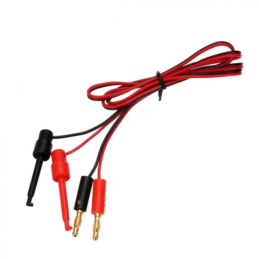 Pro3D Banana Plug to Test Hook Clip Adapter - 1 Pair for Multimeter & Electrical Testing - Perfect for DIY, Electronics Repair, and Lab Equipment Connections