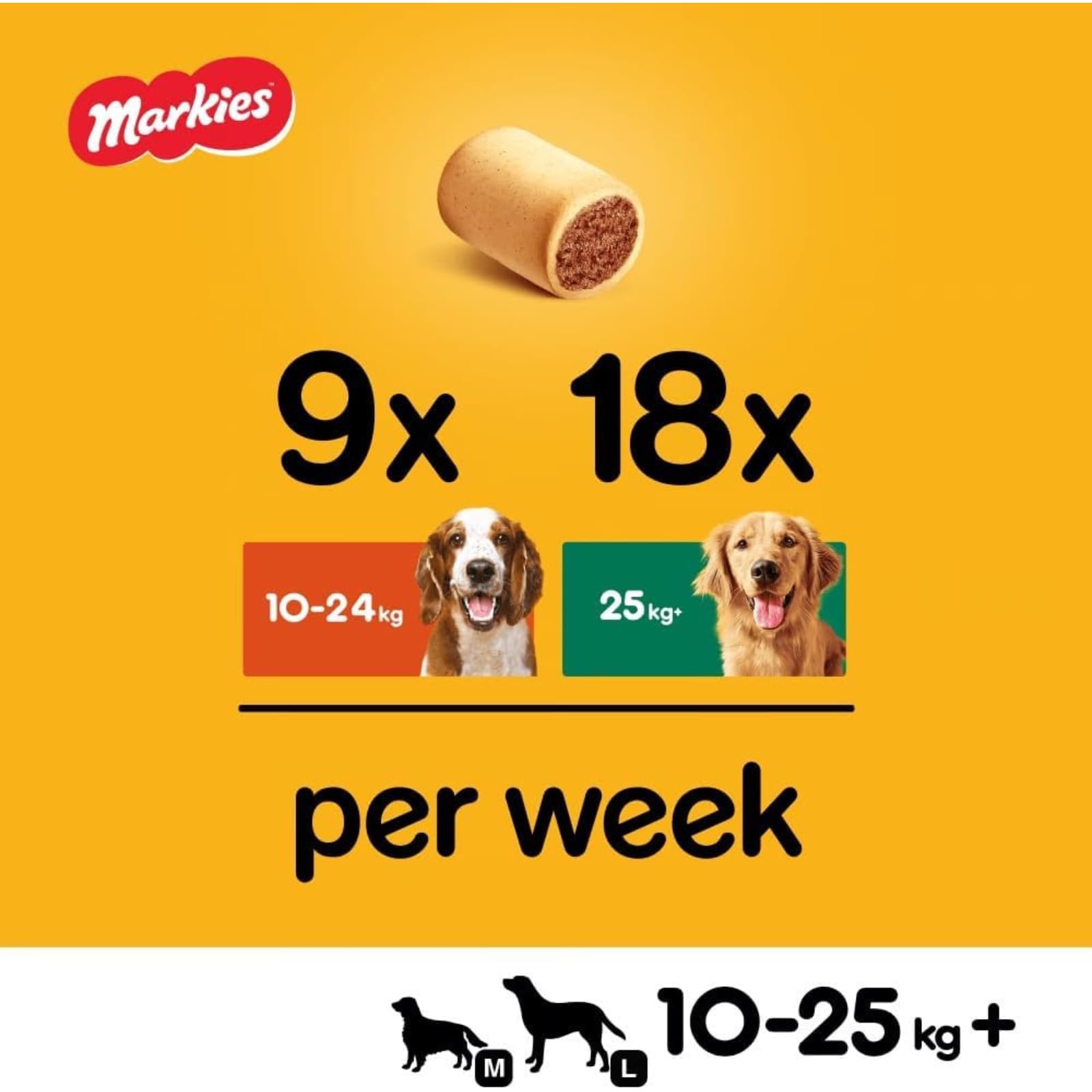 Pedigree Markies Marrowbone Dog Treats - 500g x 2 Pack of Crunchy Biscuit Snacks for Training & Rewarding Dogs - Perfect for Small, Medium & Large Breeds
