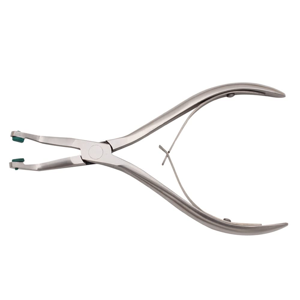 Professional Dental Crown Plier - Stainless Steel Dentist Tool for Temporary Teeth Removal with Green Rubber Grips - Perfect for Dental Clinics, Crown Adjustments, and Prosthetic Dentistry