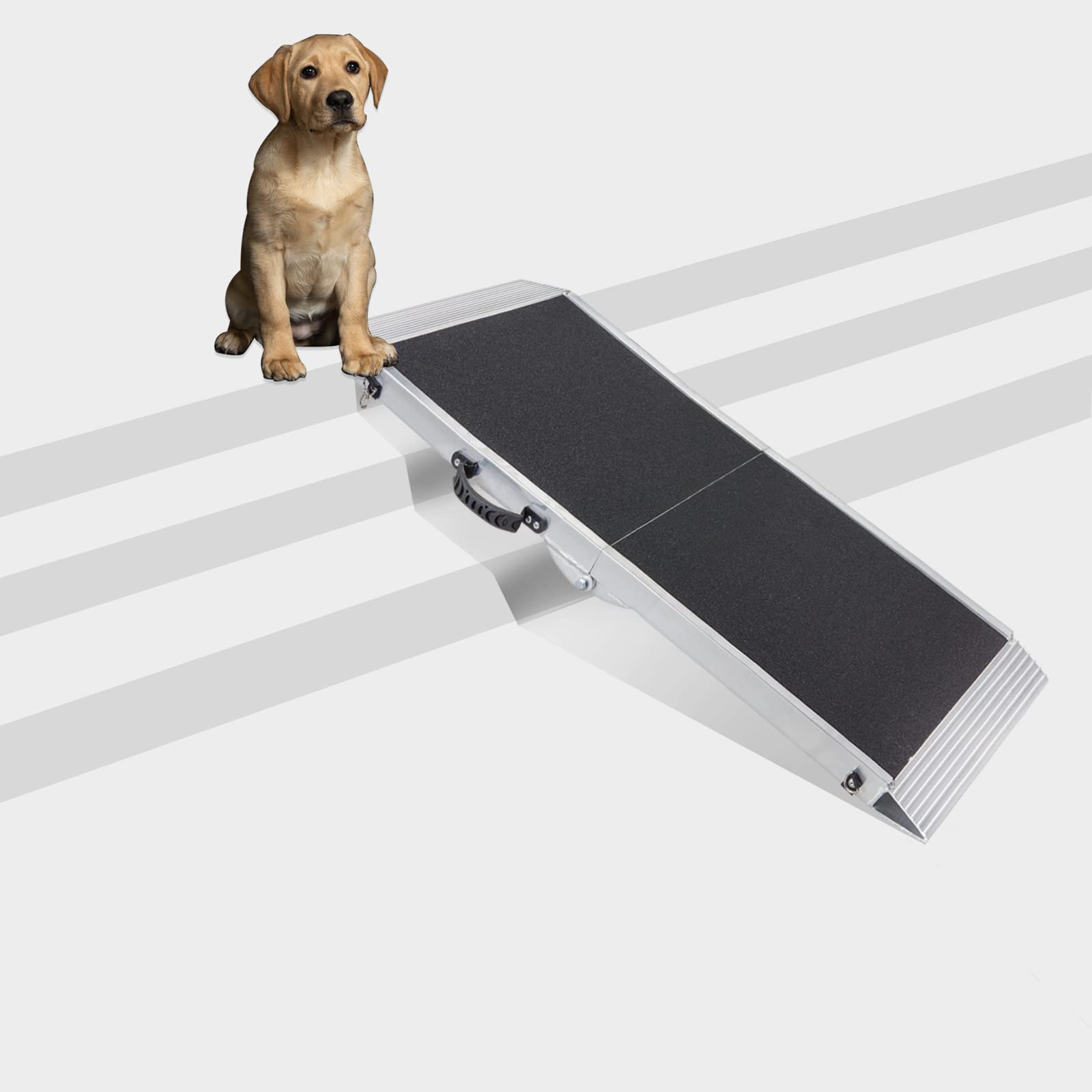 Best Dog Ramps for Large & Small Dogs - Portable Lightweight Pet Ramp with Foldable Design | Non-Slip High Traction Surface Supports 400LBS | 48x15 Inch | Perfect for Beds, RV, Stairs & Outdoor Use