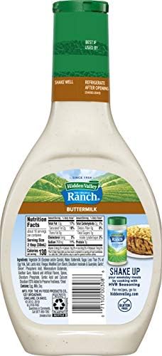 Hidden Valley Ranch Dressing & Dipping Sauce - Buttermilk Flavor, Gluten Free, 16 oz Bottle - Perfect for Salads, Veggies, Wings & Party Dips