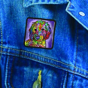 Dean Russo Art Peel & Stick Decorative Patch - Doodle Design Iron-On Applique for DIY Crafts, Jackets, Bags & Home Decor