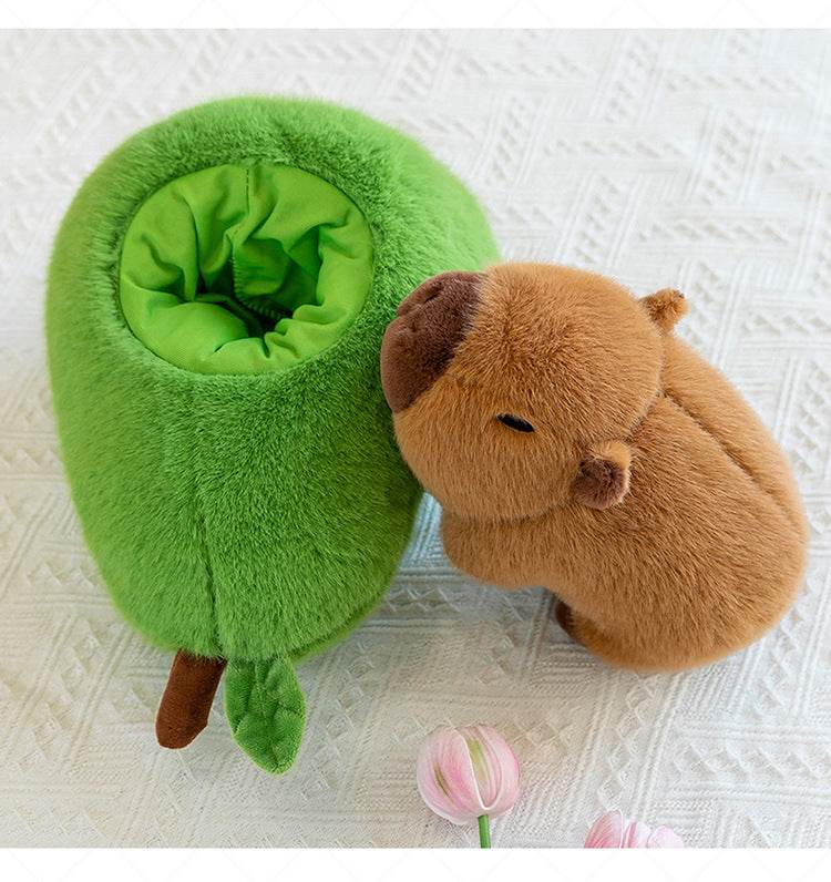 Cute Avocado Capybara Plush Toy - Soft Stuffed Animal Pillow for Kids & Adults | Perfect for Cuddling, Home Decor, and Gifts