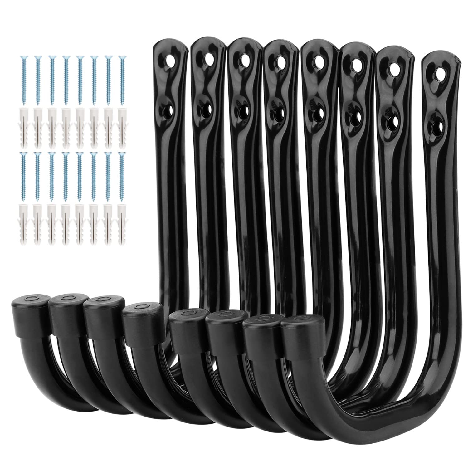 Heavy Duty Garage Storage Hooks - 20KG Max Load Utility J Hooks for Organizing Garage, Shed, Garden Tools & Sports Equipment (14cm x 10.5cm) - Perfect for Wall Mounting & Space Saving Storage Solutions