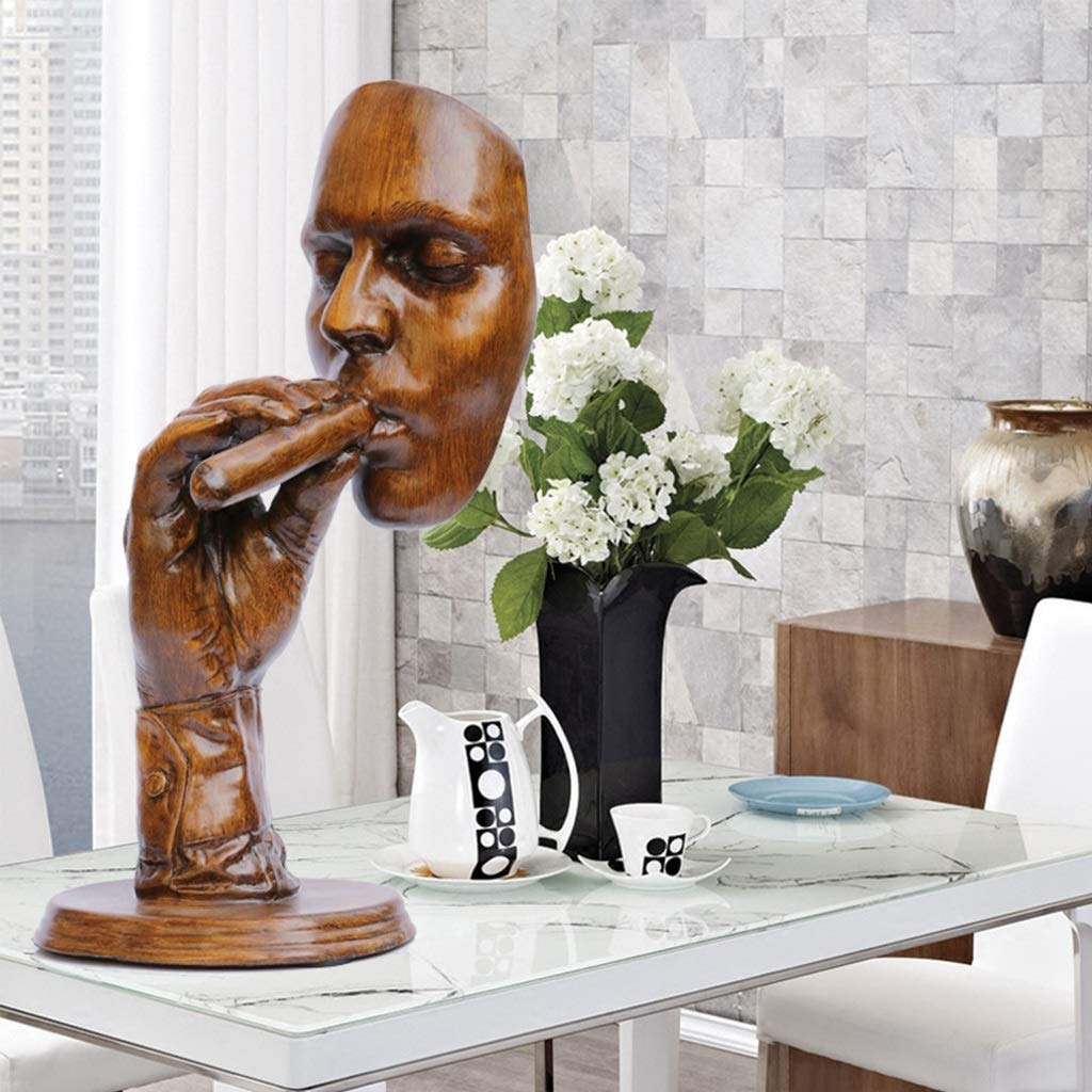 Modern Abstract Character Sculpture - Unique Face Ornament for Home Decor | Creative Nordic Style Figurine | Perfect for Living Room, Office & Smoking Lounge