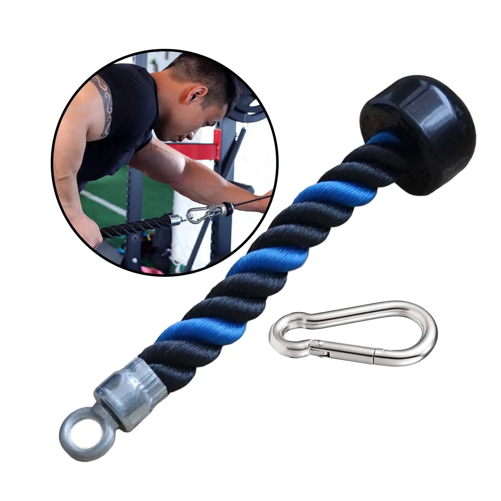 Single Handle Pulley Cable Tie for Triceps Rope Pull Down Attachment - Gym Equipment for Strength Training & Home Workouts