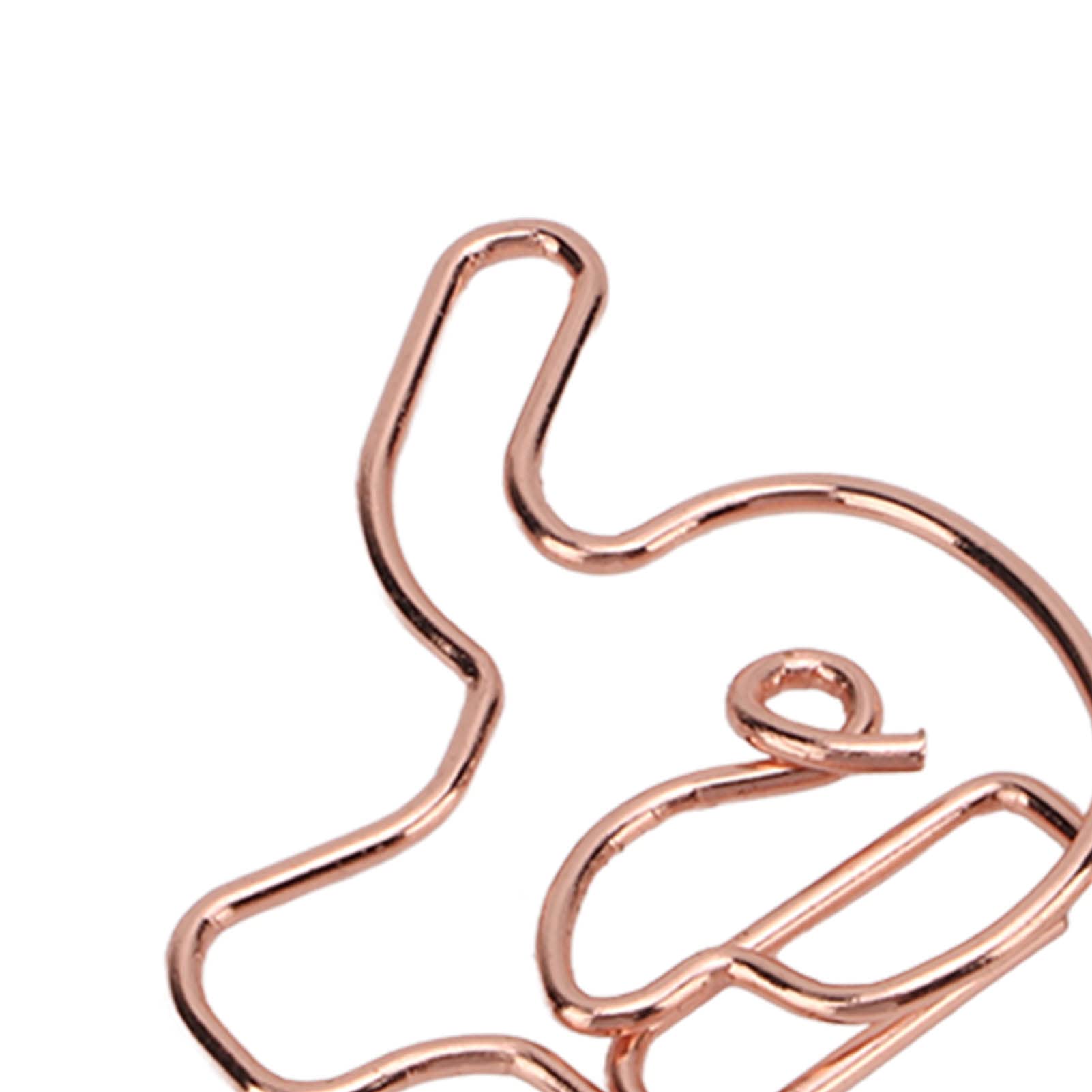 40 Pcs Elephant Shaped Paper Clips - Cute Rose Gold Animal Paperclips for Office, School, Organizing Documents | Bulk Metal Bookmarks with Clear Storage Box - Perfect for Gifts, Scrapbooking & Planner Accessories