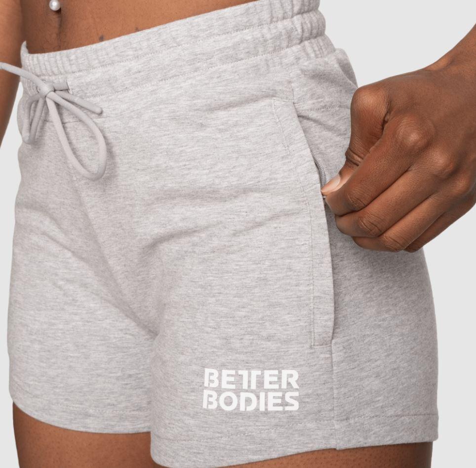 Better Bodies Empire Sweatshorts for Men - Light Grey Athletic Shorts with Pockets | Gym Workout, Running, Lounge & Casual Wear