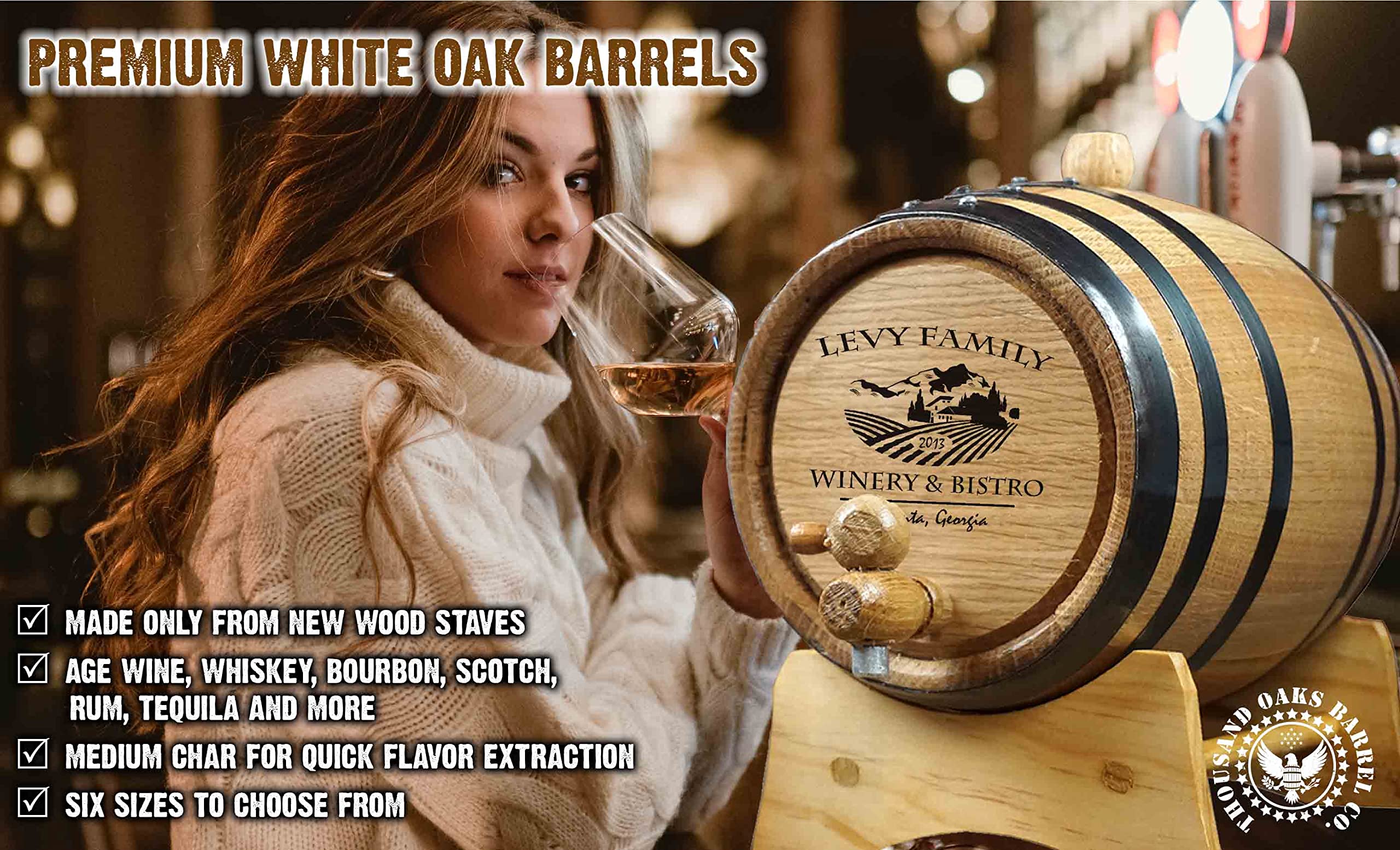 2.5 Gallon Oak Aging Barrel (10 Liter) with Stand, Bung & Spigot - Premium Whiskey, Bourbon, Wine & Cocktail Aging Barrel Kit for Home Brewers & Distillers | Perfect for Home Bar, Winemaking & Craft Spirit Maturation (B314)