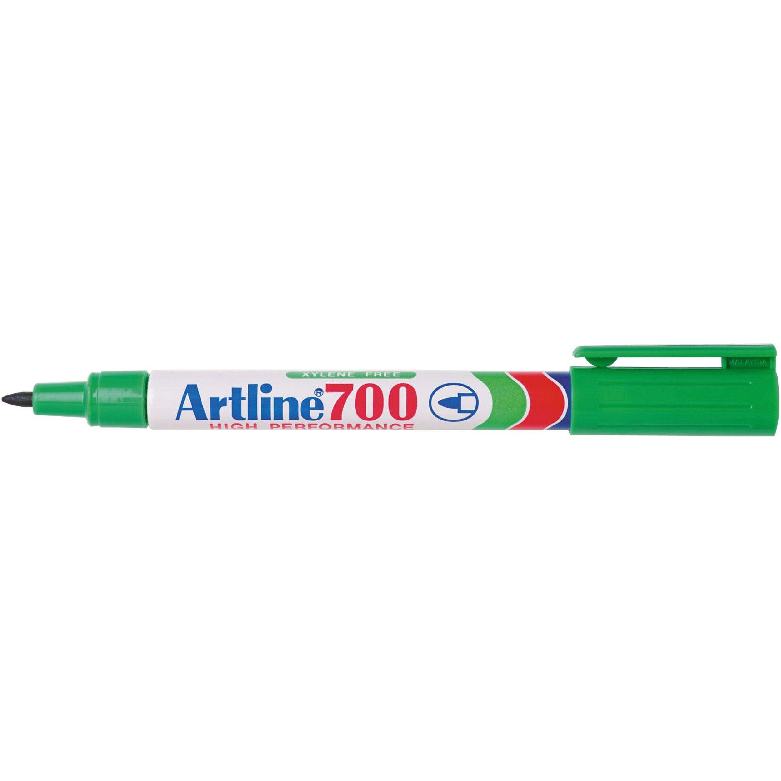 Artline 700 Permanent Marker - Fine Tip Green Ink - Waterproof & Fade-Resistant - Ideal for Labeling, Crafts, and Office Use
