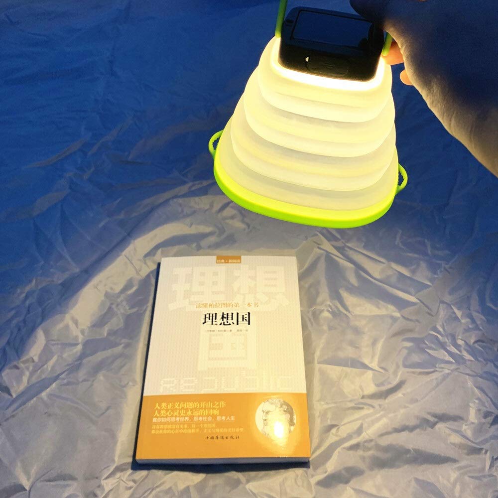 Solar Powered LED Camping Lantern - Portable Waterproof Hanging Light for Outdoor, Tent, Emergency & Street Use with USB/Solar Charging, Collapsible Design (1-Pack)