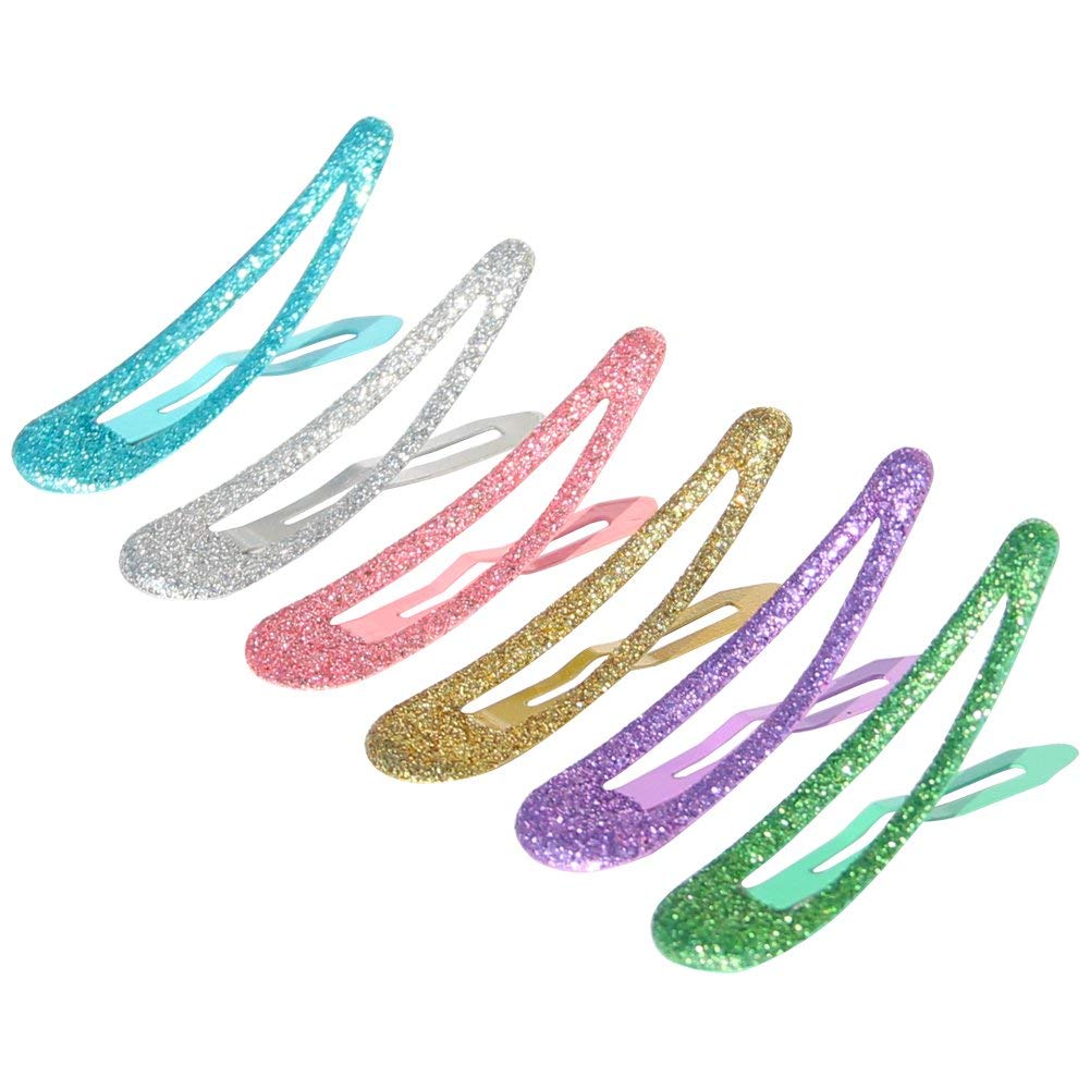 Sparkle Tic Tac Hair Clips for Girls - Non-Slip Metal Hair Barrettes (20 pcs) - 2 Inch Hairpins for Toddlers, Kids, Teens & Women - Perfect for School, Parties & Daily Styling