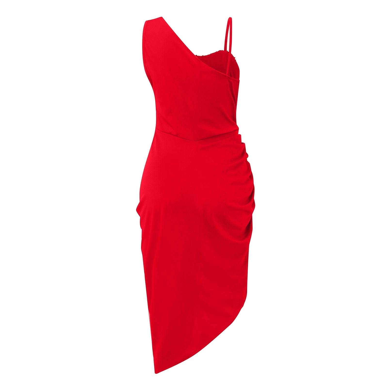 Elegant Plus Size One Shoulder Ruched Bodycon Cocktail Dress for Women - Summer Wedding Guest & Formal Occasion Outfit | Perfect for Parties, Date Nights & Special Events