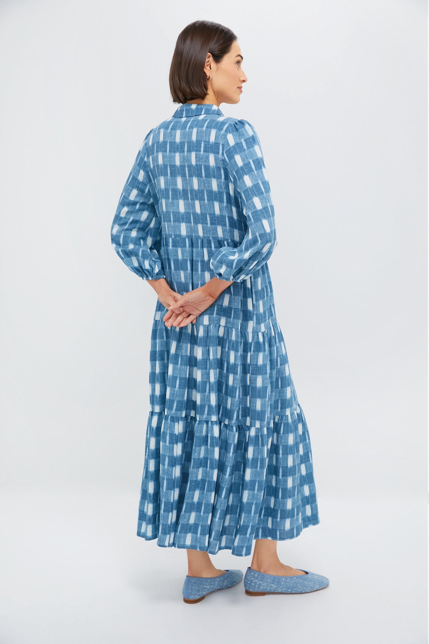 Blue Ikat Mabel Maxi Dress - Floral Print Boho Summer Dress for Women | Beach Wedding, Vacation & Party Wear