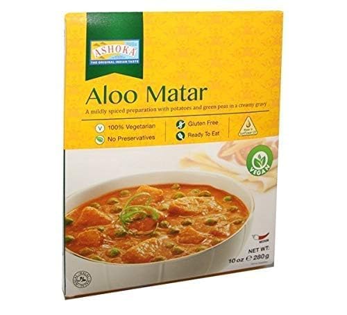 Ashoka Aloo Matar - Mildly Spiced Potato & Green Peas Curry in Creamy Gravy - 280g | Ready-to-Eat Indian Vegetarian Meal | Perfect for Lunch, Dinner & Quick Meals