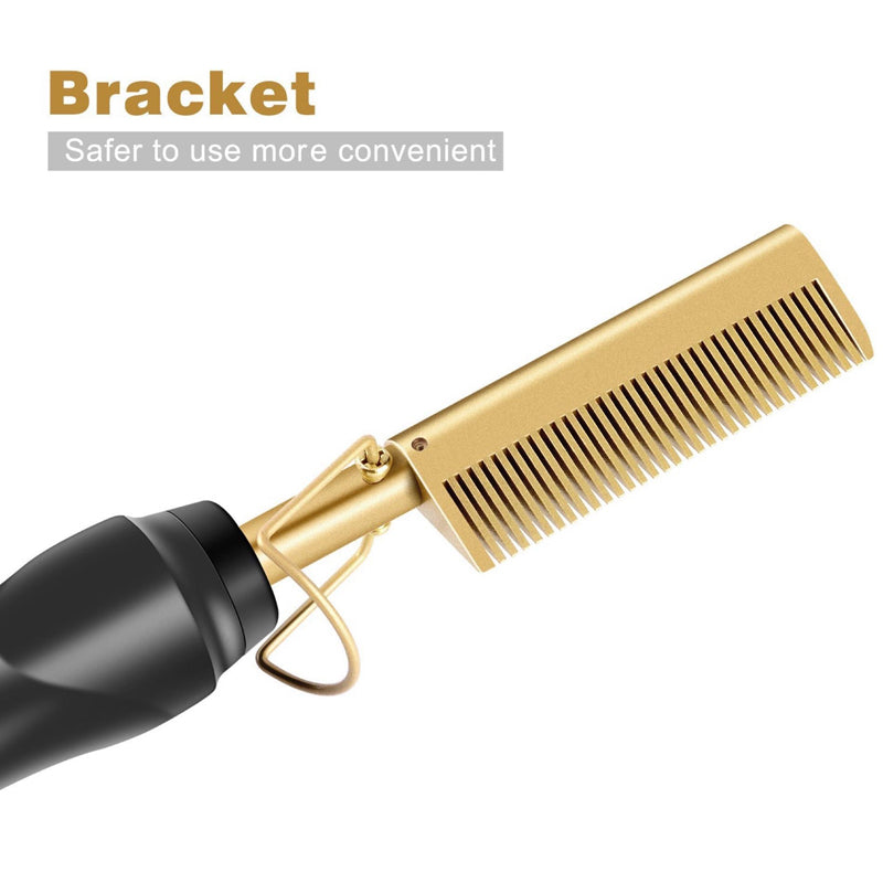2 in 1 Electric Hot Heating Comb & Hair Straightener - Dual Function Curler for Wet & Dry Hair - Professional Hair Styling Tool for Smooth & Voluminous Looks - Perfect for Home, Travel & Salon Use