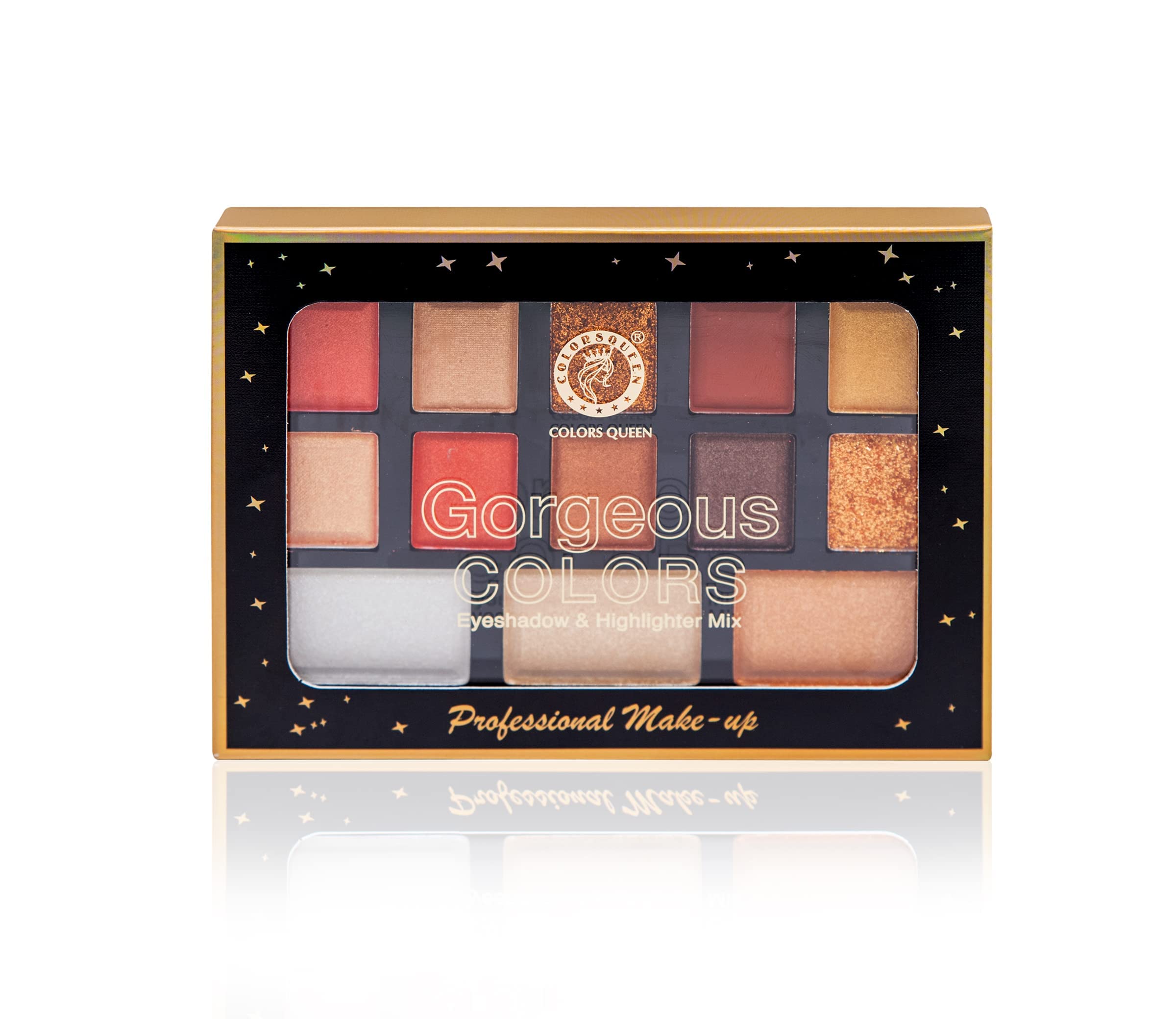 Colors Queen 13-Shade Eyeshadow & Highlighter Palette - Professional Makeup Kit for Day & Night Looks | Perfect for Parties, Weddings & Special Occasions
