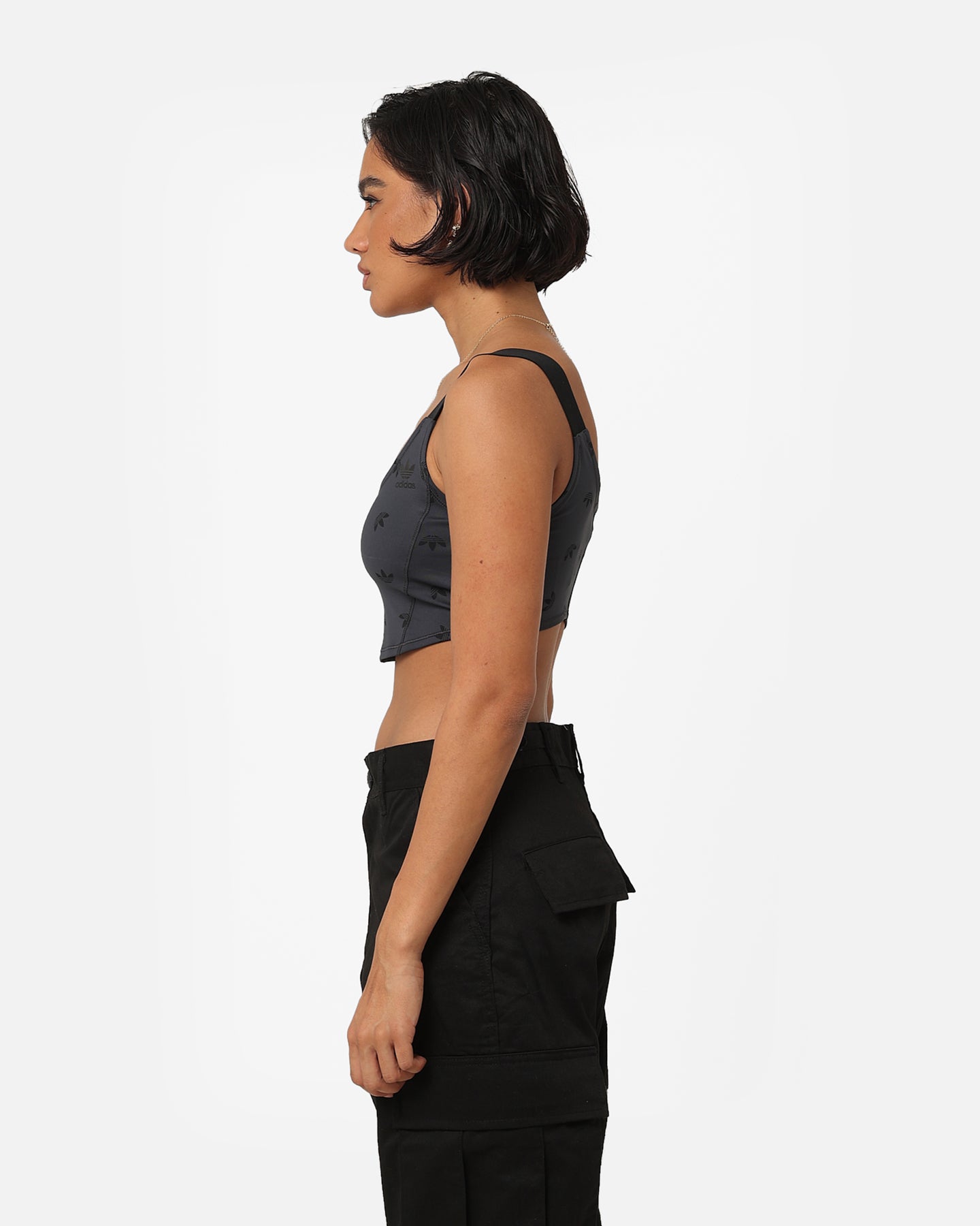 Adidas Women's Corset Sports Bra - Supportive Workout Top for Running & Gym - Night Grey - Perfect for High-Impact Training & Active Lifestyle