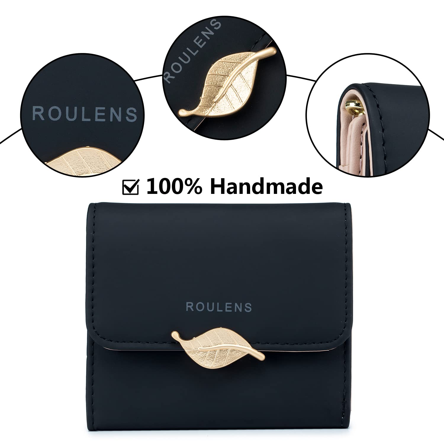 RFID Blocking Women's Wallet - PU Leather Leaf Pendant Card Holder with Zipper Coin Purse | Phone & Checkbook Organizer | Perfect for Travel, Shopping & Everyday Use