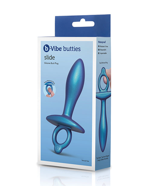 B Vibe Butt Plug - Silicone Anal Plug for Men & Women - Navy Blue - Comfortable & Safe for Beginners & Advanced Users - Perfect for Couples Play & Solo Pleasure
