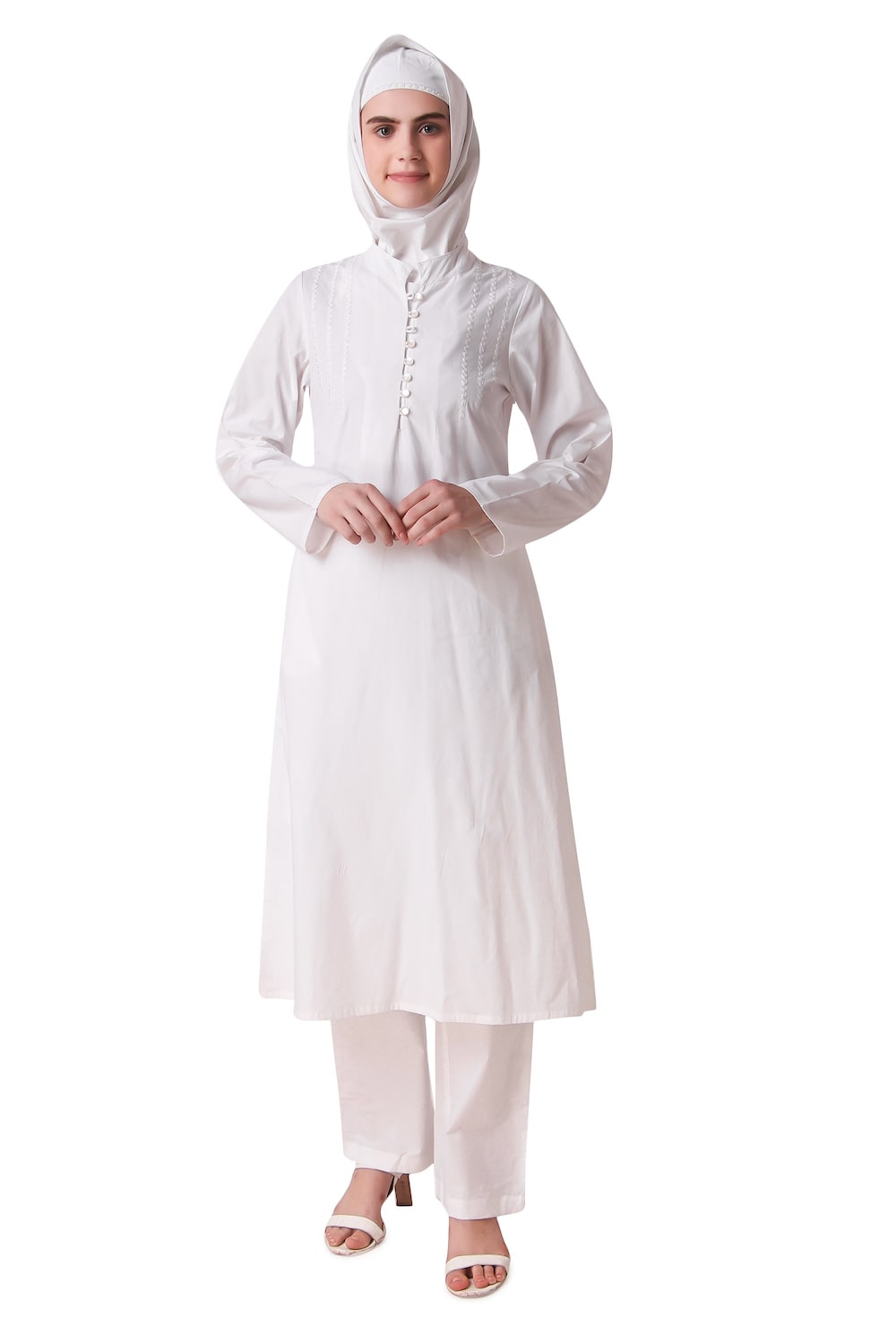 Hajna White Cotton Salwar Kameez - Traditional Indian Suit for Women | Comfortable & Breathable Cotton Outfit | Perfect for Festivals, Weddings & Special Occasions
