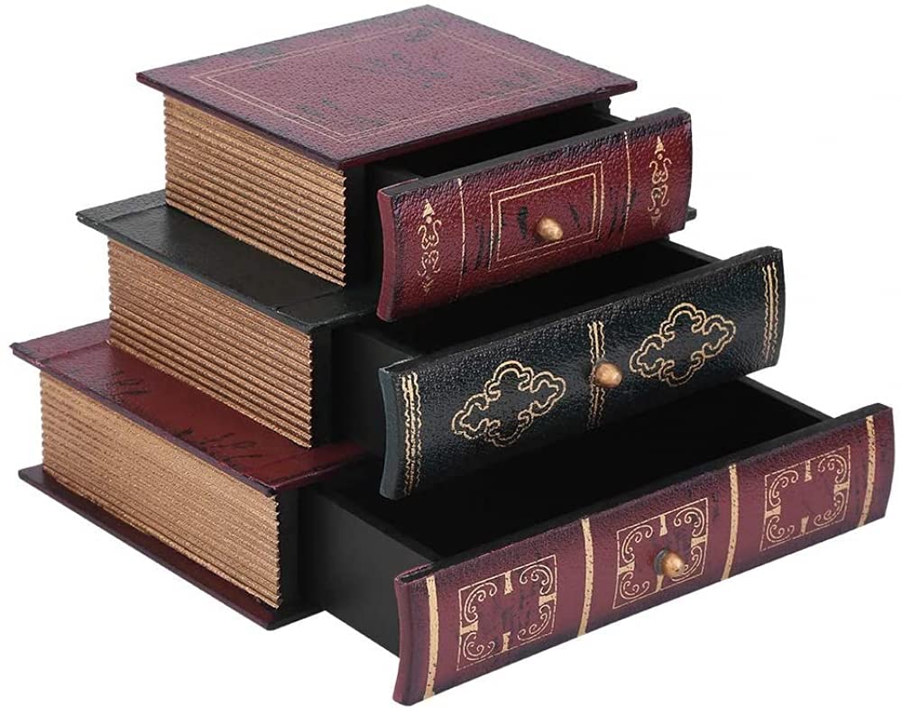 Elegant Book-Shaped Jewelry Box - Vintage Jewelry Organizer & Gift Storage Case - Perfect for Necklaces, Rings, and Earrings - Ideal for Home Decor, Wedding Gifts & Travel Accessories