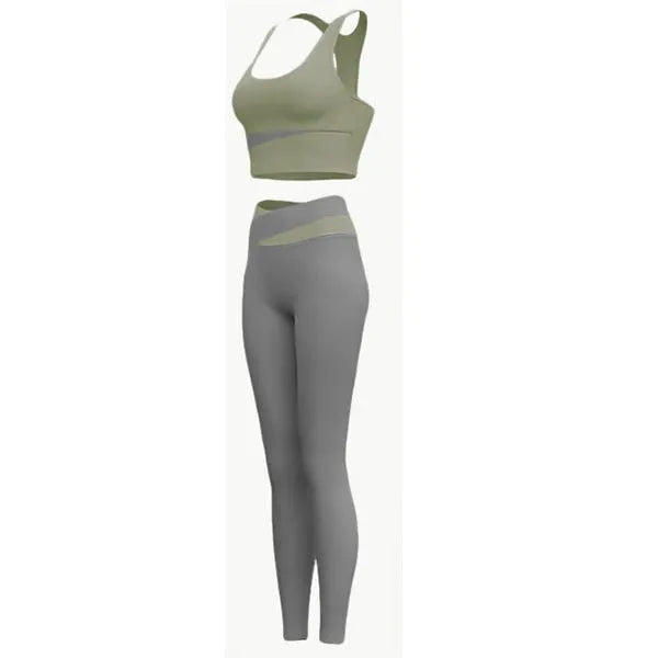Women's Yoga Set - Sexy Sports Bra & High Waist Leggings 2-Piece Workout Outfit | Gym Clothes for Yoga, Pilates & Fitness Training | Breathable Athletic Sportswear for Women