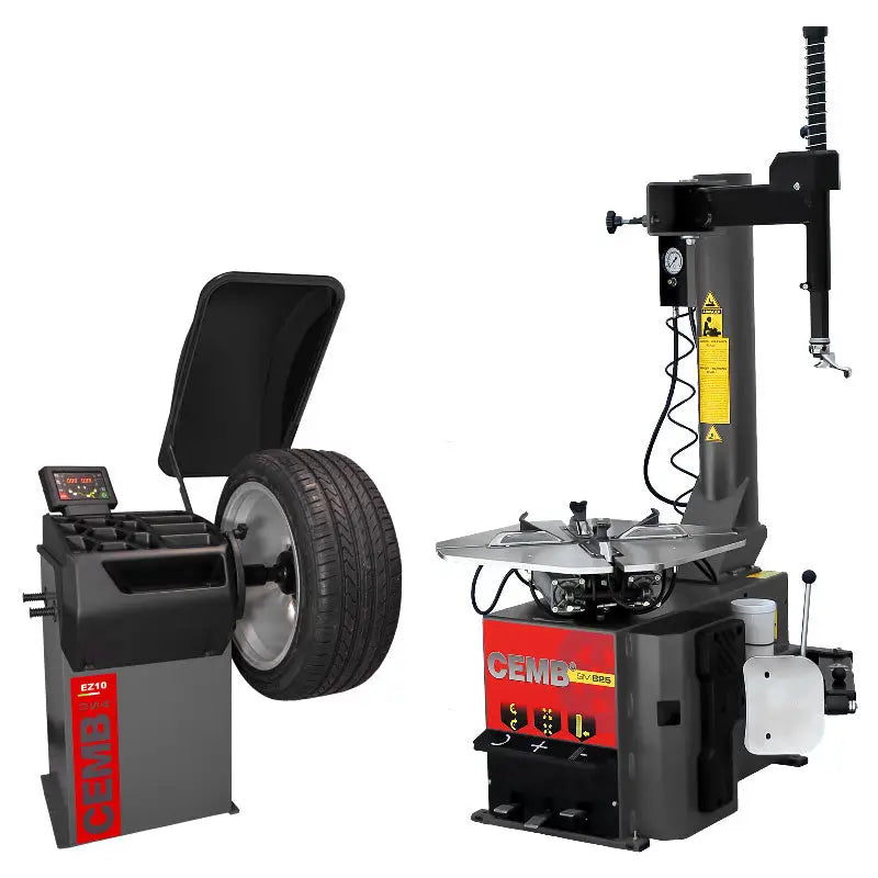 Cemb EZ10 Wheel Balancer & SM825 Tire Changer Combo Kit - Professional Auto Repair Equipment for Tire Mounting and Balancing at Home or Shop