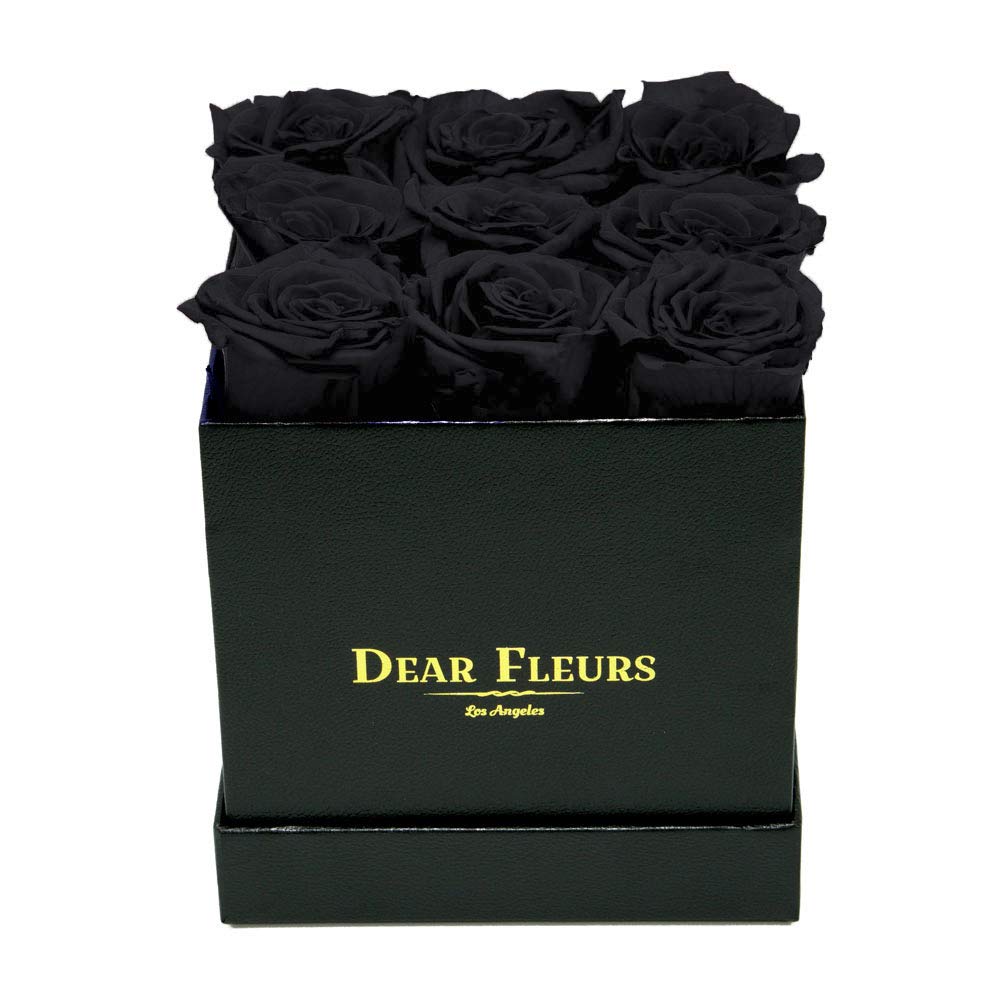 Real Preserved Roses That Last 1 Year | Luxury Black Leather Gift Box | Long-Lasting Fresh Flowers for Anniversaries, Valentine's Day & Home Decor