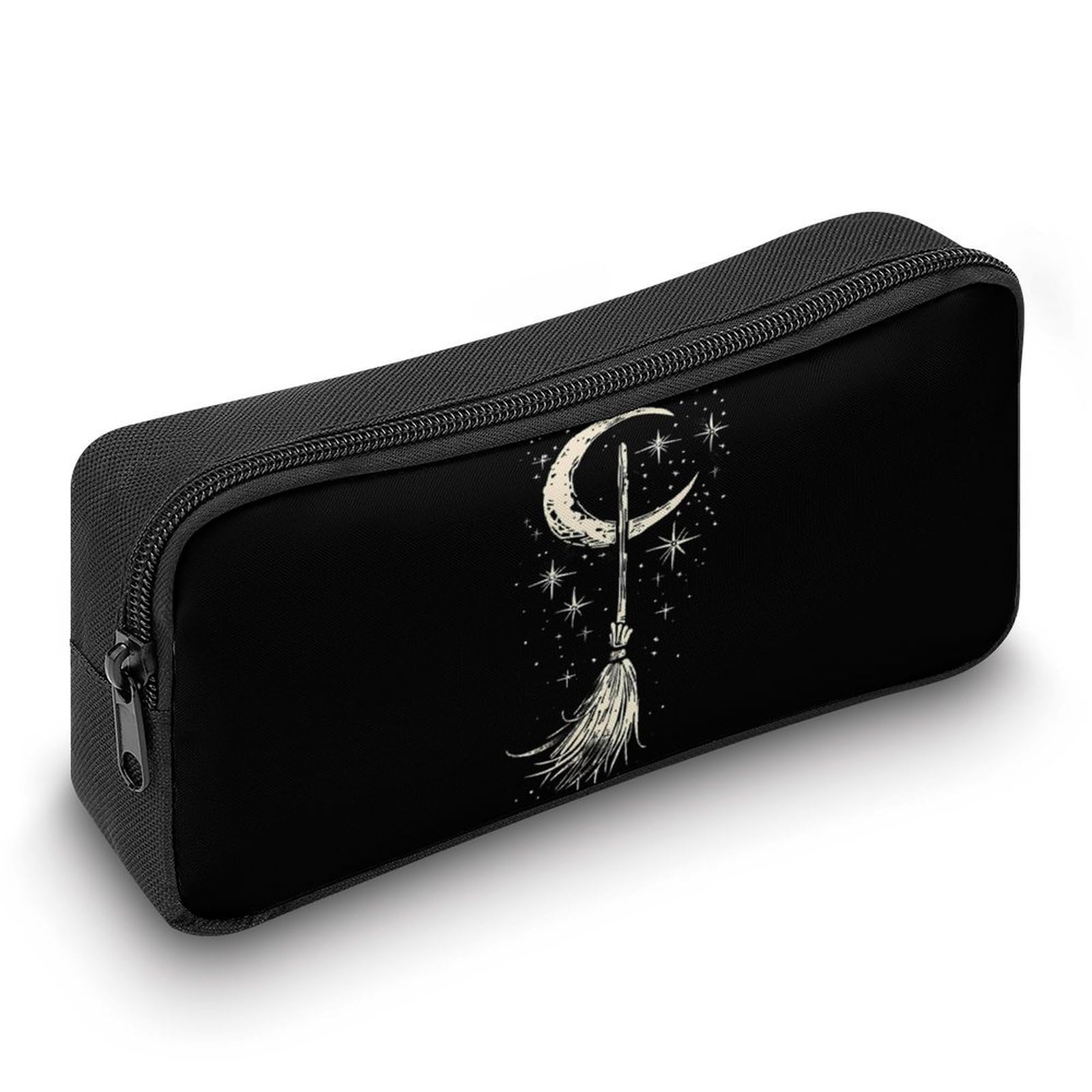 Witchy Magical Crescent Moon Stars Pencil Case - Cute Pen Holder & Makeup Organizer Bag for School, Office & Travel | Cosmetic Storage Pouch for Teens & Adults