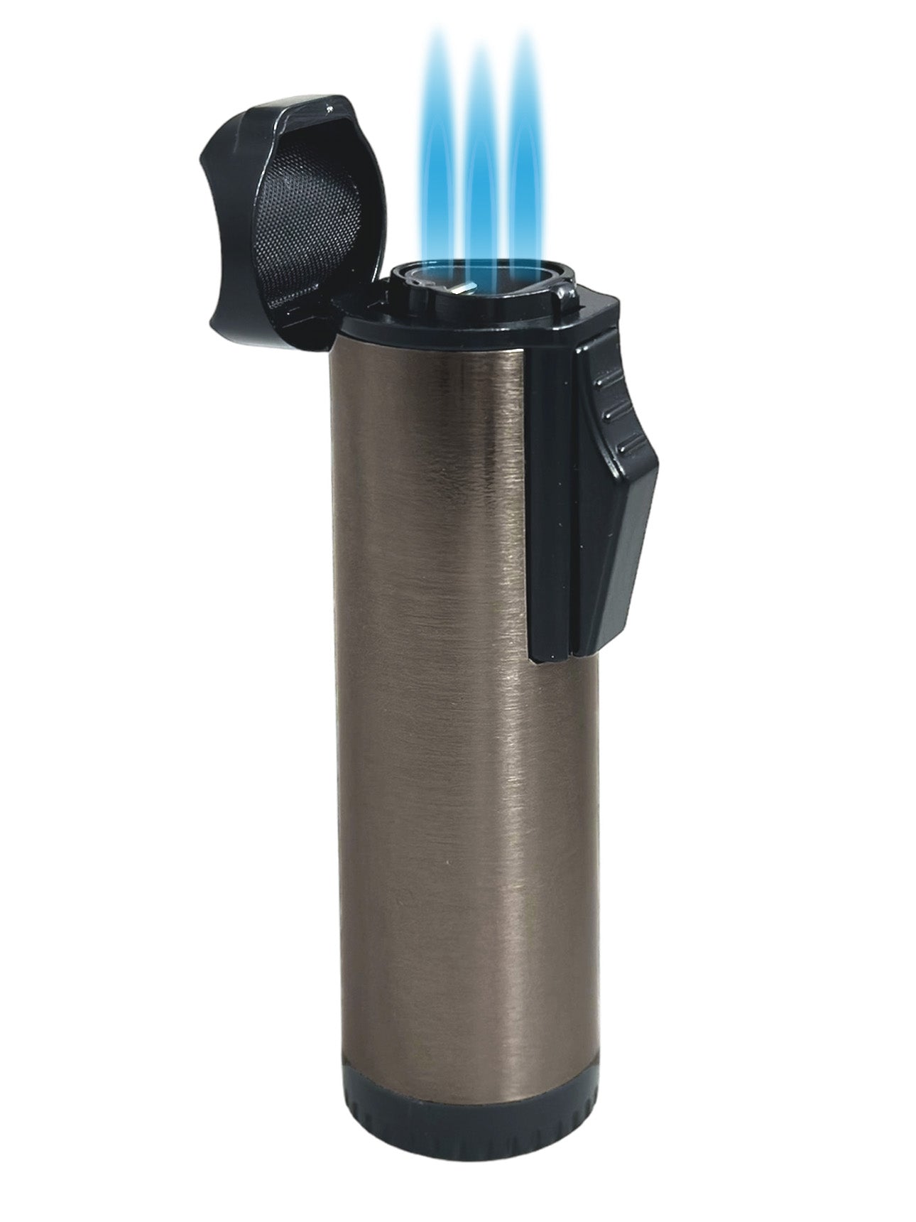 Hades Triple Torch Cigar Lighter - Gunmetal Finish | Windproof Butane Lighter for Cigars, Cigarettes & Outdoor Use | Perfect for Smoking, Camping & BBQ