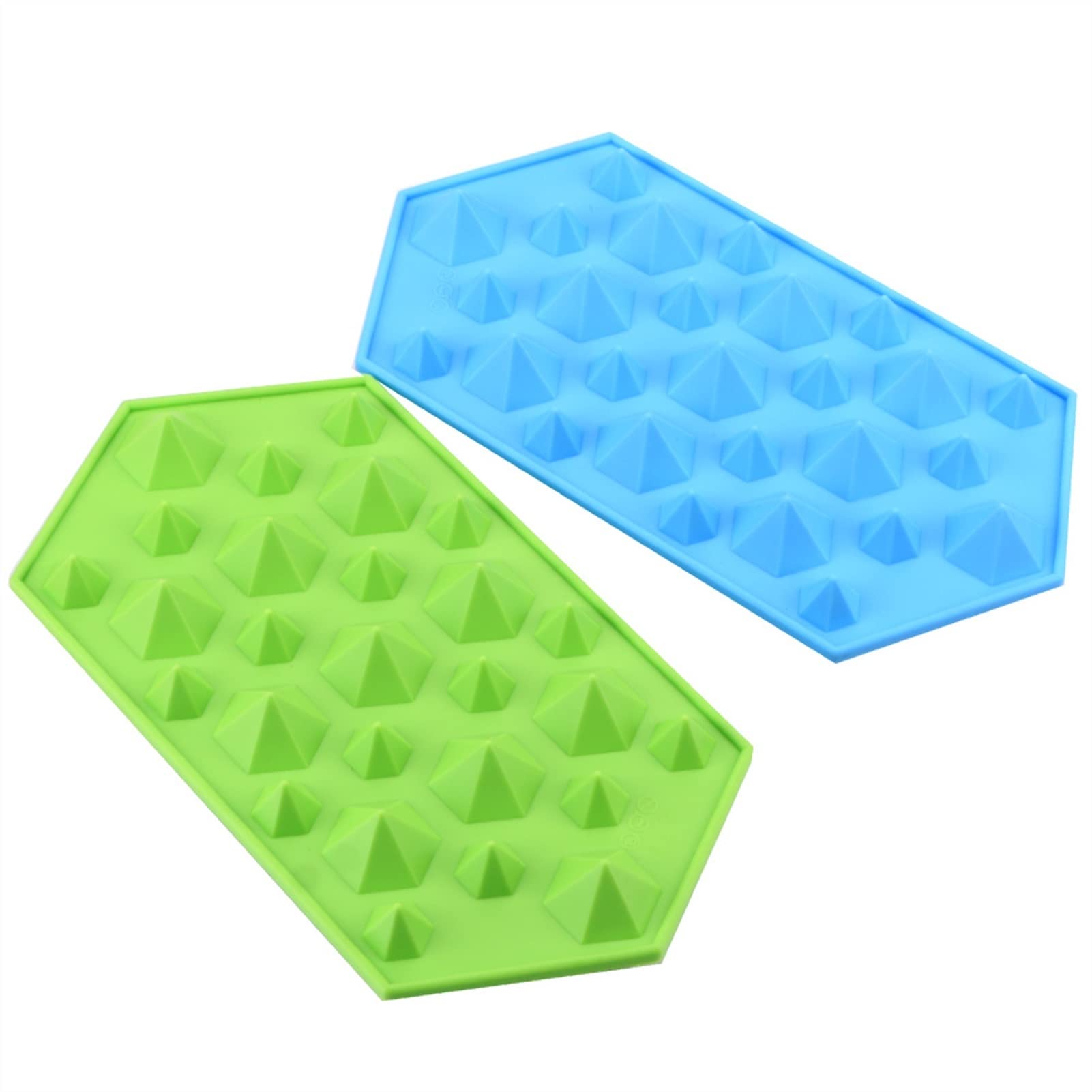 3D Diamond Silicone Ice Cube Tray - Whiskey Ball Maker, Chocolate & Pudding Mold for Cocktails, Party, Bar, DIY Desserts - Reusable Ice Cream & Cocktail Ice Mold (Blue) - Perfect for Home Bars, Cocktail Parties, and DIY Frozen Treats