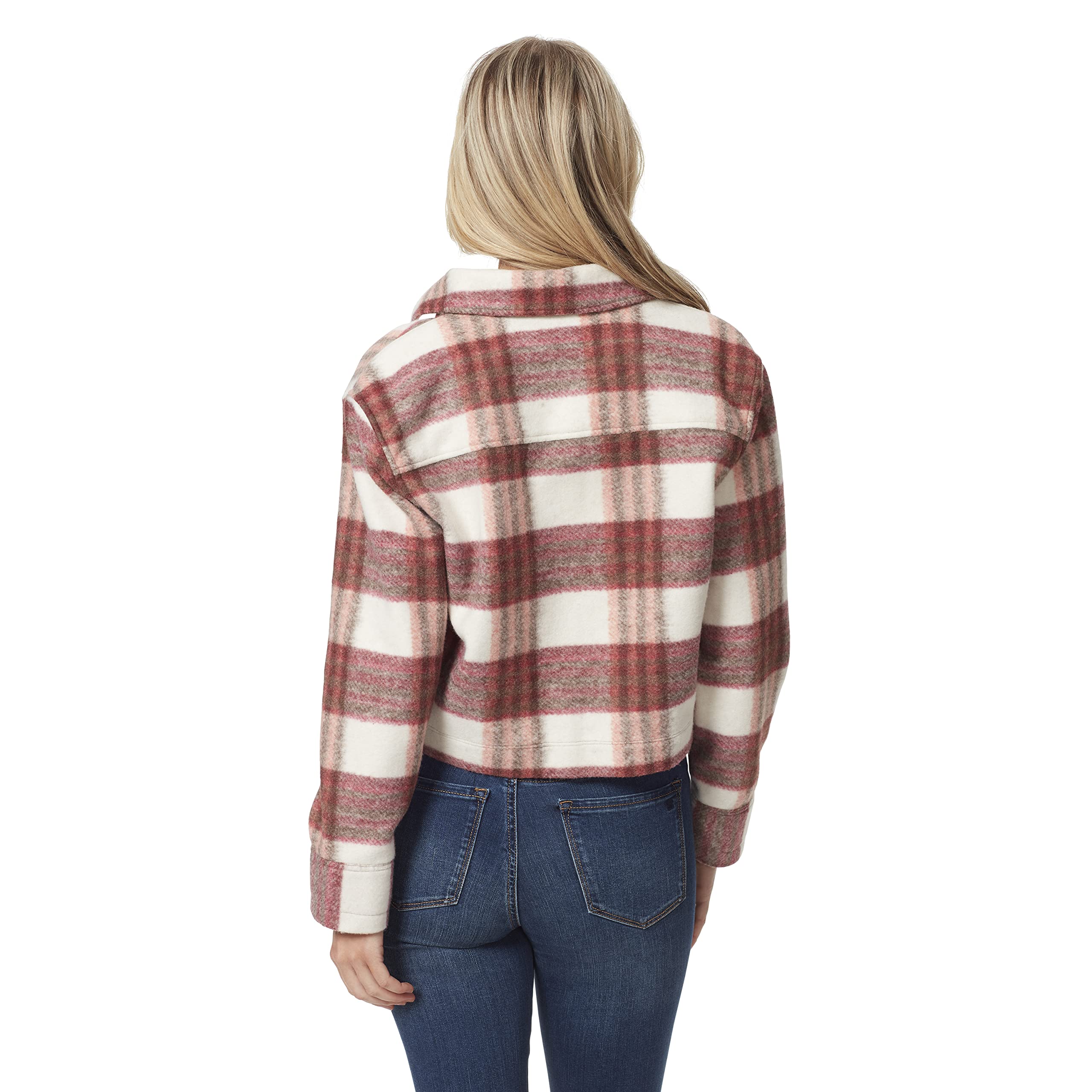 Jessica Simpson Women's Lenna Cropped Fleece Jacket - Soft & Warm Winter Outerwear for Women - Perfect for Casual Outings, Running Errands & Outdoor Activities