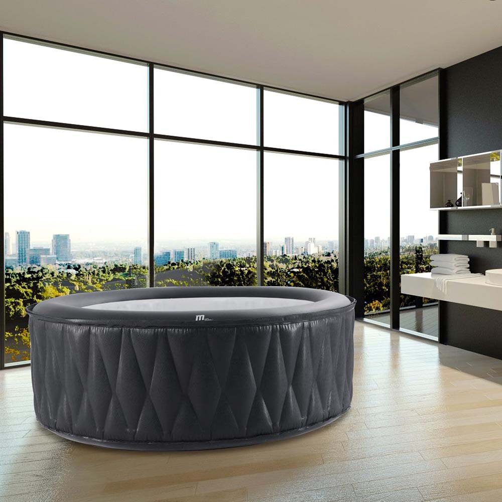MSpa Mont Blanc 4-Person Inflatable Bubble Hot Tub with 120 Air Jets - Portable Outdoor Spa for Relaxation, Hydrotherapy & Backyard Parties (Model MB049)