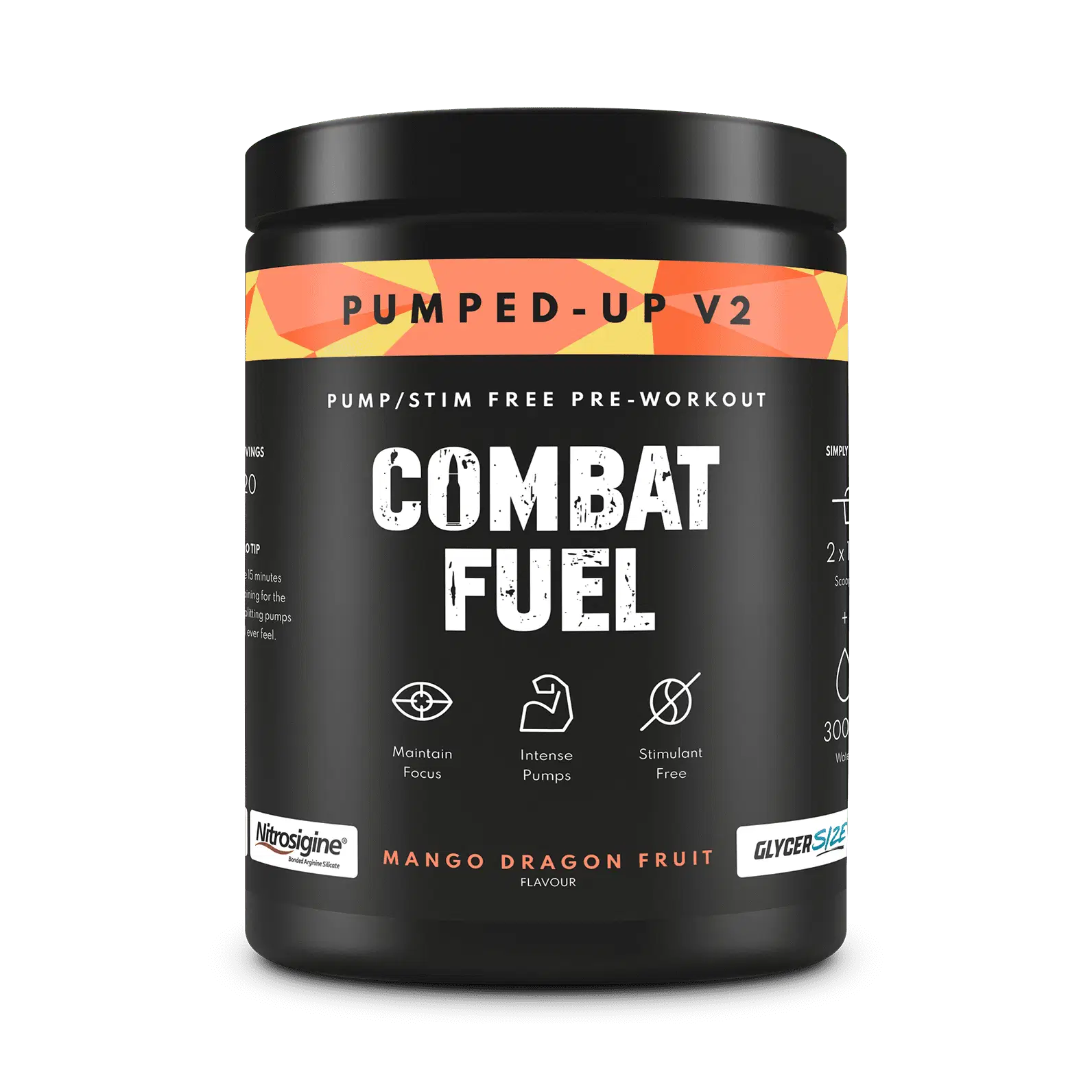 Combat Fuel Pumped Up V2 450g Pre-Workout Powder - Energy Booster for Gym & Fitness Training - Supports Muscle Growth & Endurance