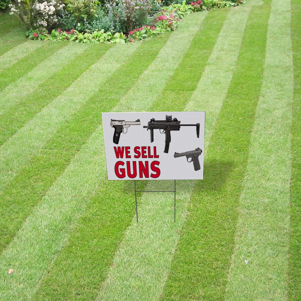 Waterproof Gun Store Yard Sign - 18x12