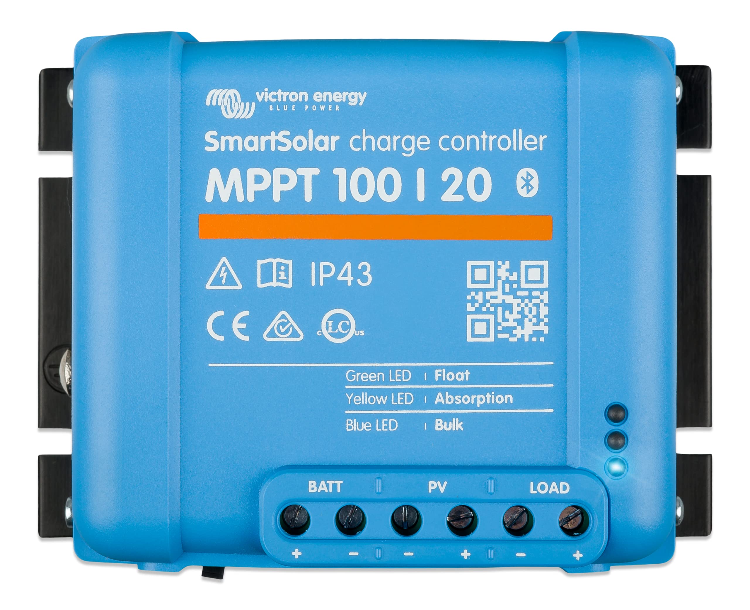Victron Energy SmartSolar MPPT 100V 20A 48V Solar Charge Controller with Bluetooth - High Efficiency Solar Panel Battery Charger for RV, Boat, Off-Grid Power Systems