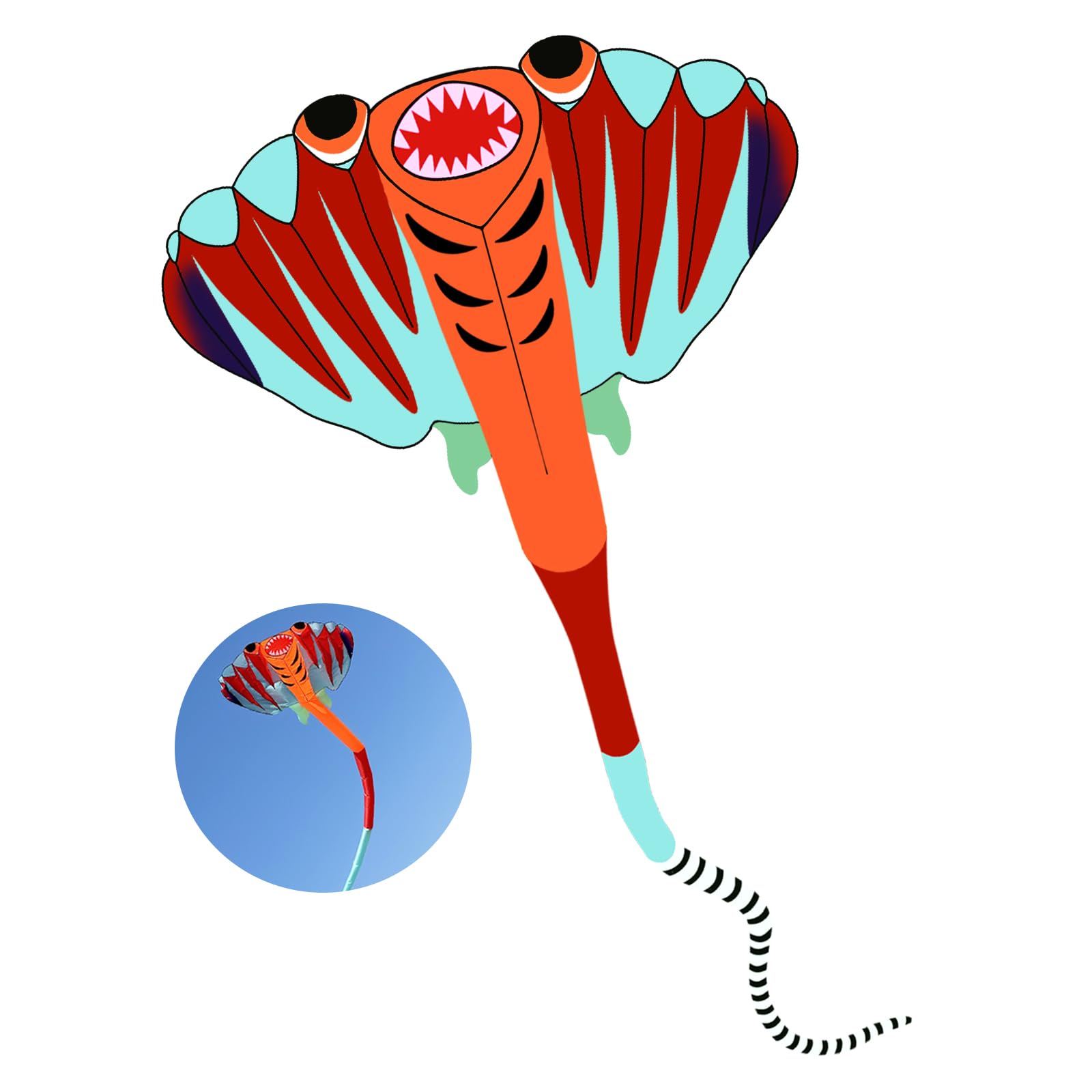 SQLWYLAT 41ft Stingray Kite for Adults & Kids - Giant Beach Kite with Reel for Outdoor Fun
