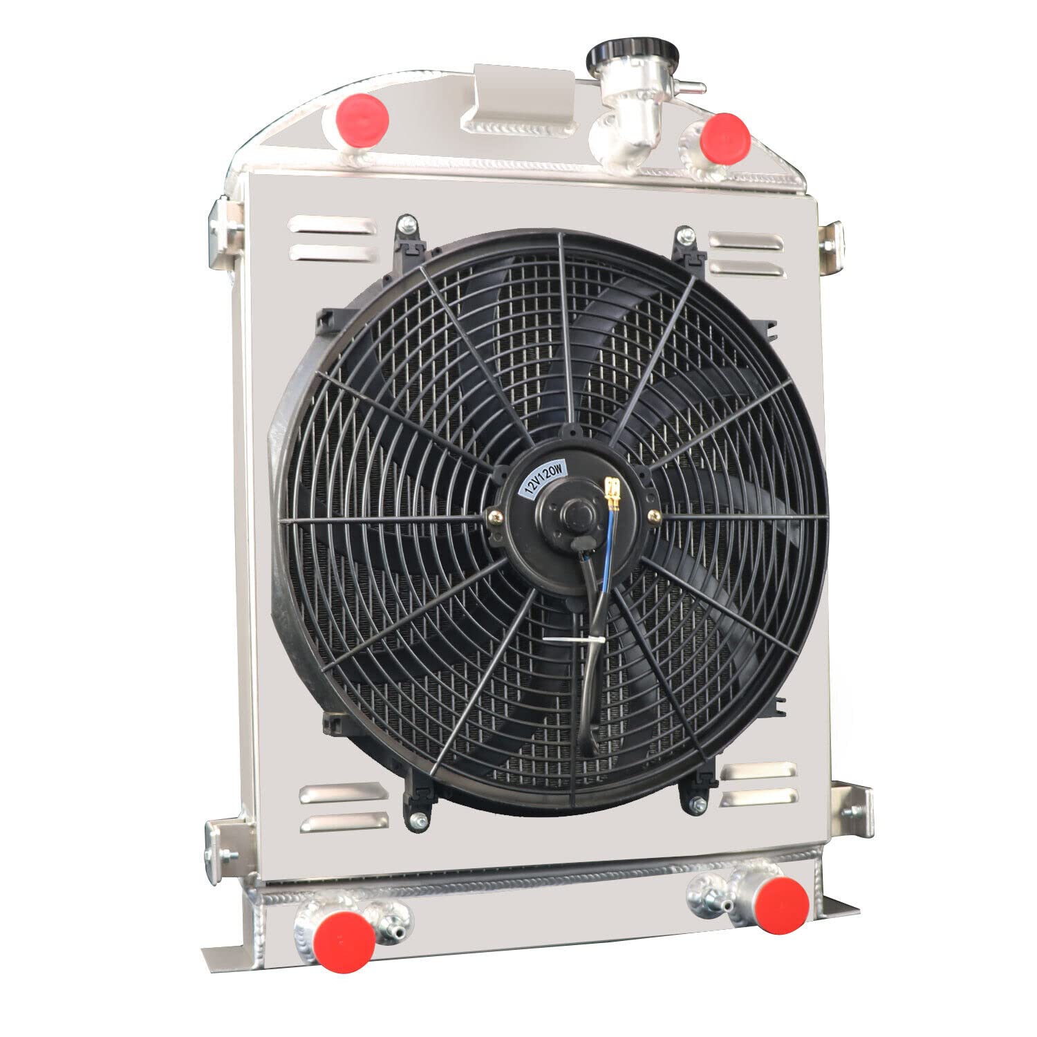 Ford Model A & B 3.3L L4 Aluminum Radiator (1930-1932) - 4 Row High Performance Cooling System with 16
