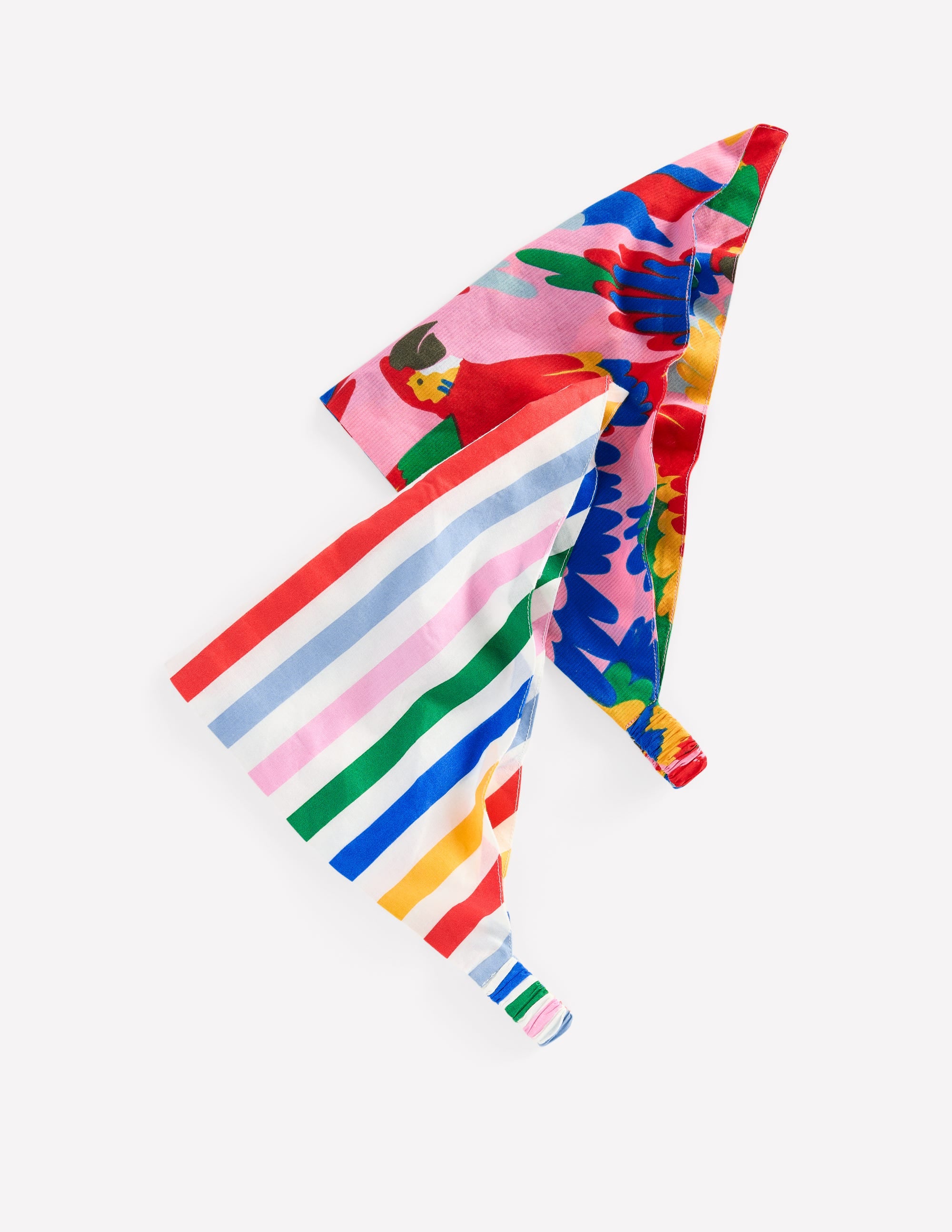 2 Pack Stylish Headscarves - Multi Stripe & Parrot Print Fashion Scarves for Women | Perfect for Hair Covering, Boho Outfits & Summer Accessories